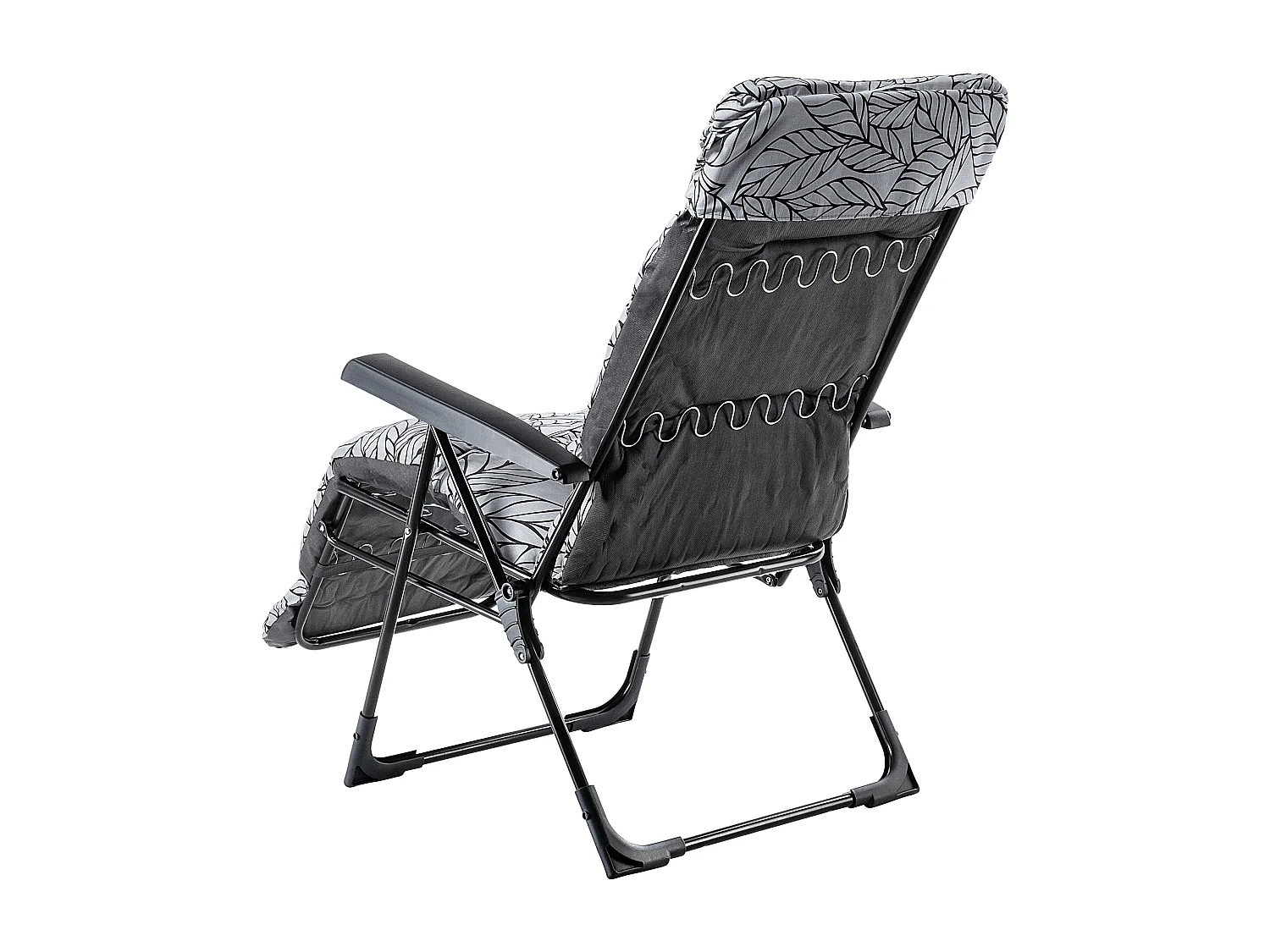 Chaise de jardin KADAX avec dossier réglable, chaise relax en acier thermolaqué, chaise pliante avec capacité de charge jusqu'à 110 kg, chaise longue avec coussin