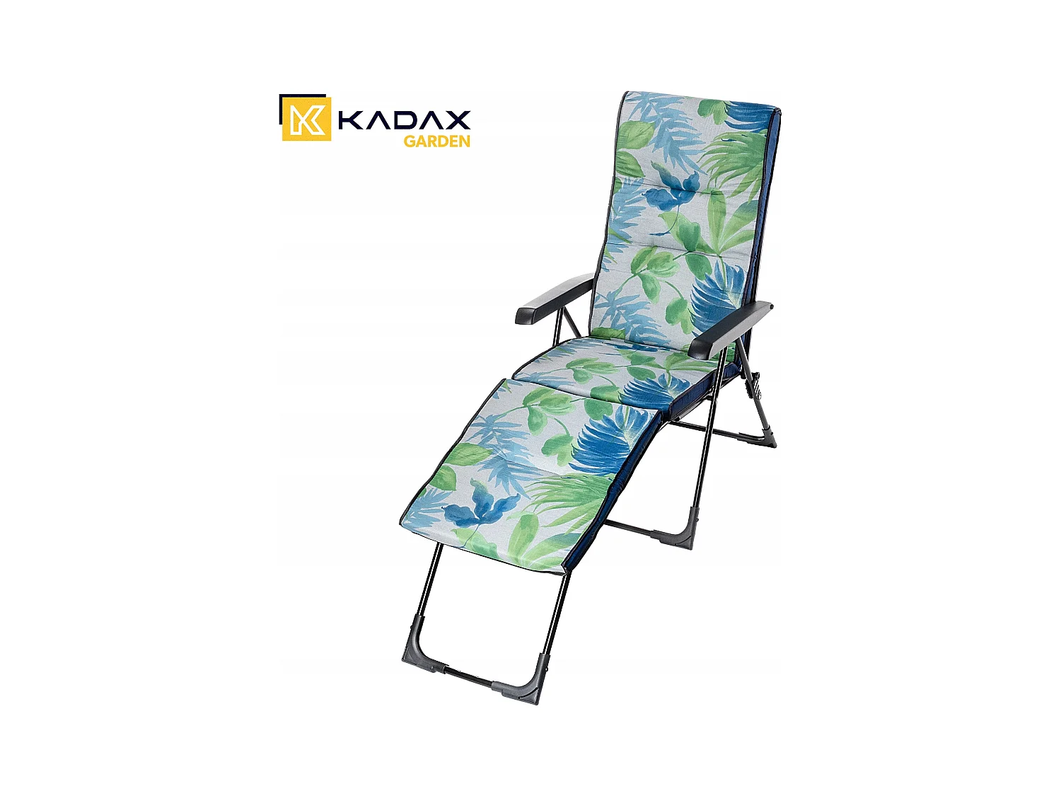 Chaise de jardin 2 en 1 KADAX, chaise longue en acier avec coussin, chaise longue pliante avec capacité de charge jusqu'à 110 kg, chaise de jardin avec