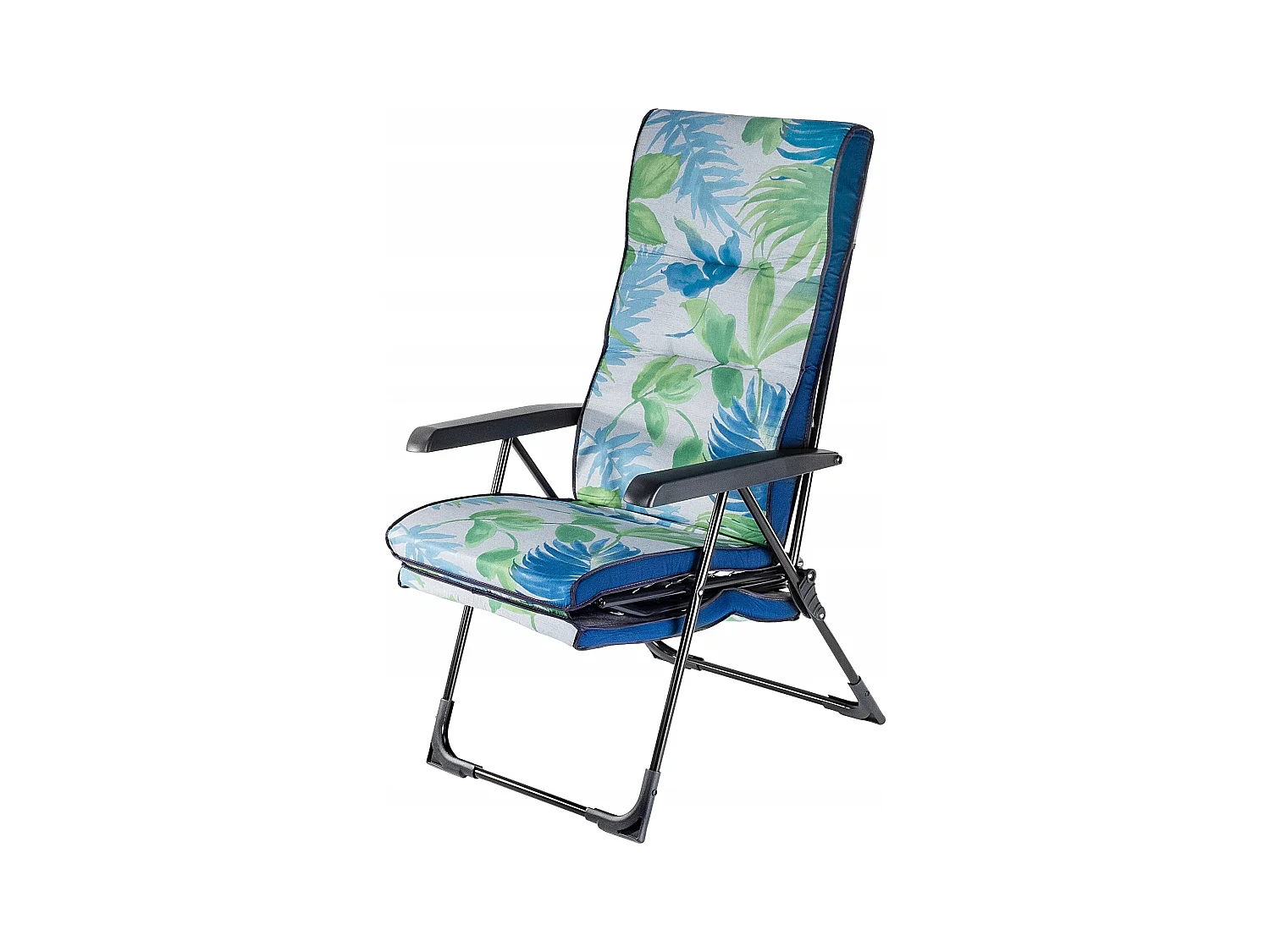 Chaise de jardin 2 en 1 KADAX, chaise longue en acier avec coussin, chaise longue pliante avec capacité de charge jusqu'à 110 kg, chaise de jardin avec