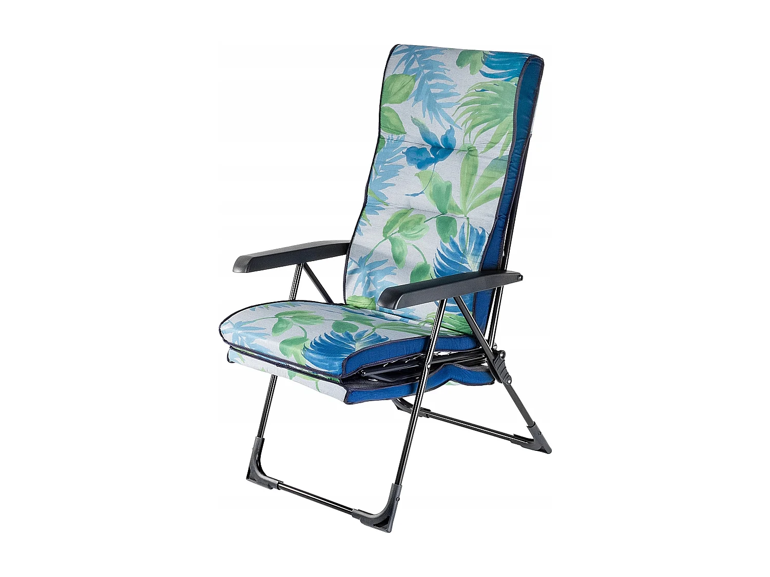 Chaise de jardin 2 en 1 KADAX, chaise longue en acier avec coussin, chaise longue pliante avec capacité de charge jusqu'à 110 kg, chaise de jardin avec