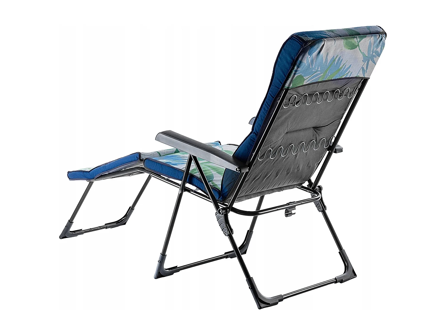 Chaise de jardin 2 en 1 KADAX, chaise longue en acier avec coussin, chaise longue pliante avec capacité de charge jusqu'à 110 kg, chaise de jardin avec