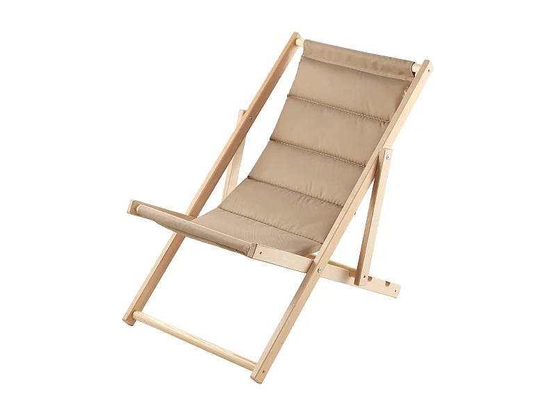 KADAX Ligstoel, strandstoel van hout, zonnebed tot 120 kg, ligstoel van beukenhout, houten klapstoelen, strandstoel, klapstoel voor strand, houten ligstoel (met