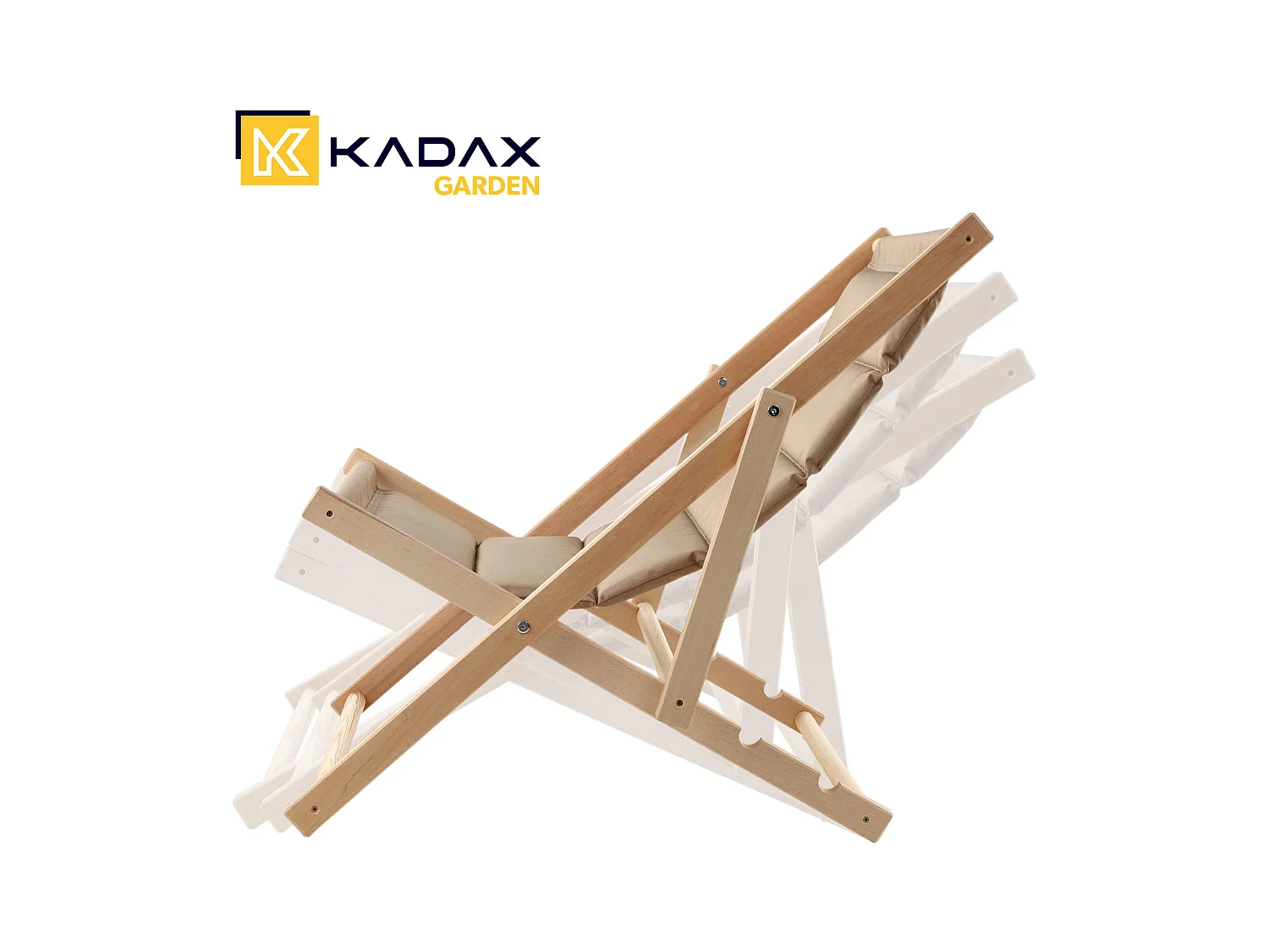 KADAX Leżak plażowy z poduszką Troia, cappucino