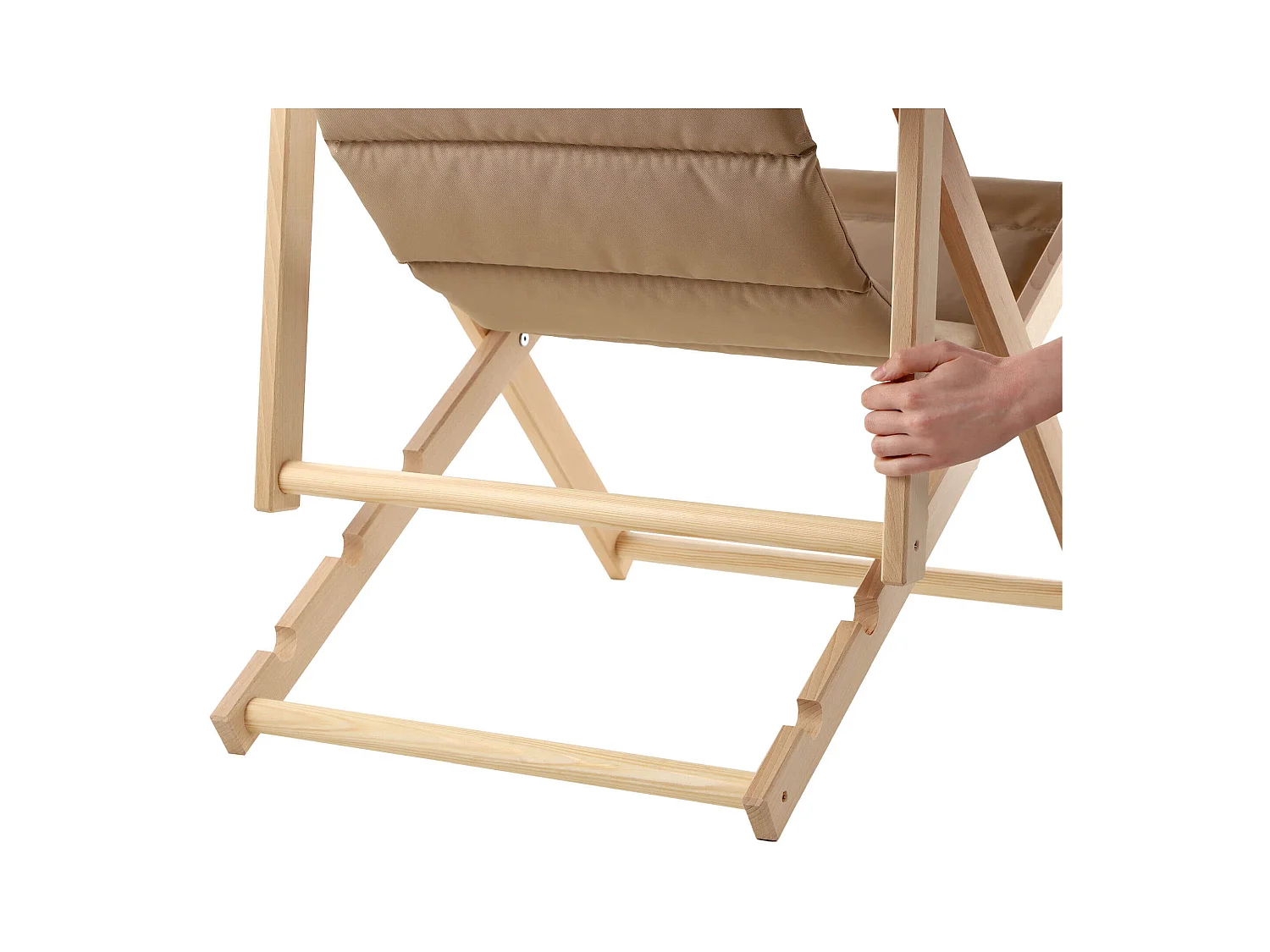 KADAX Leżak plażowy z poduszką Troia, cappucino