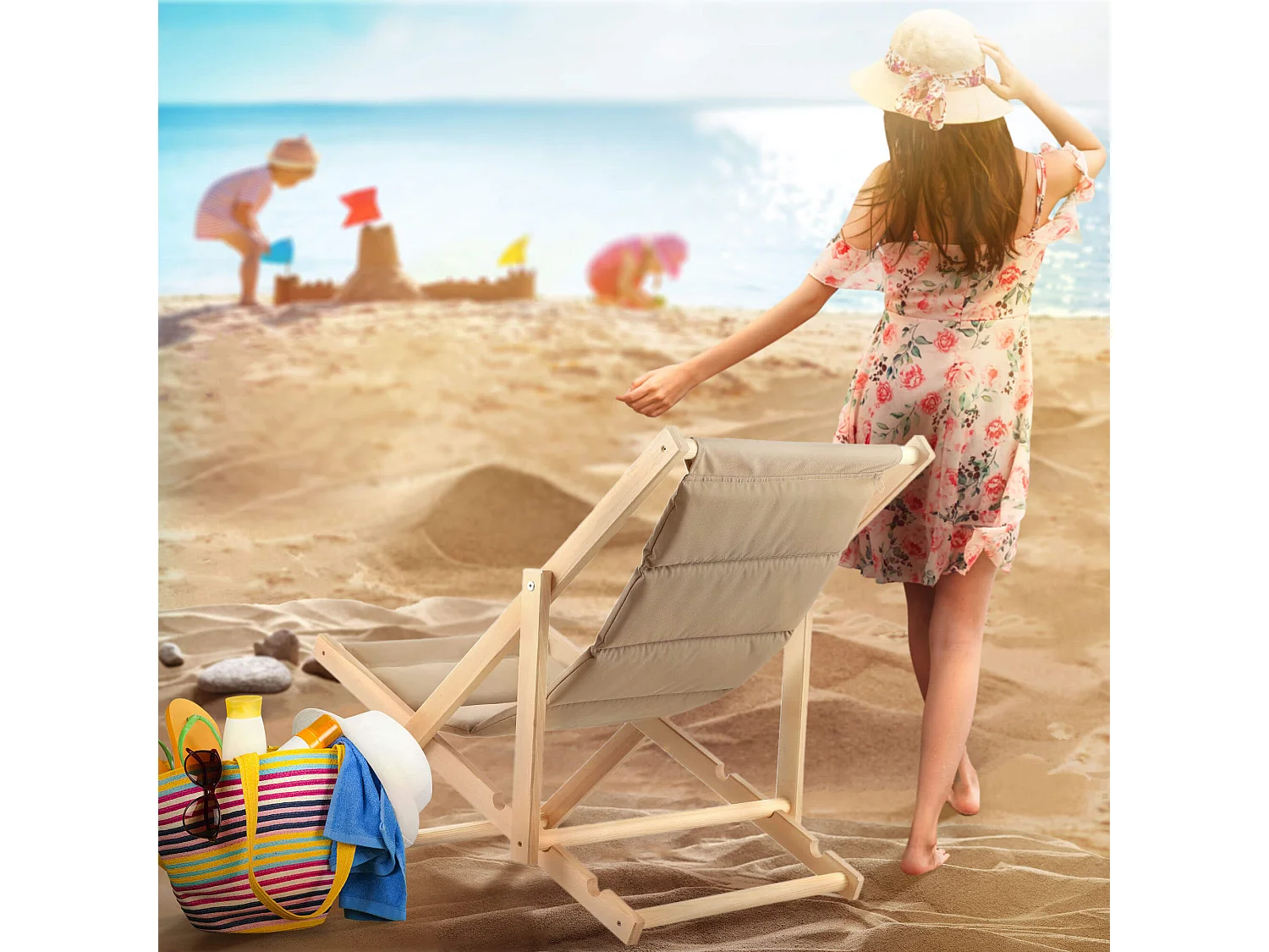 KADAX Sdraio in legno da giardino spiaggia cuscino pieghevole confortevole Produttore polacco