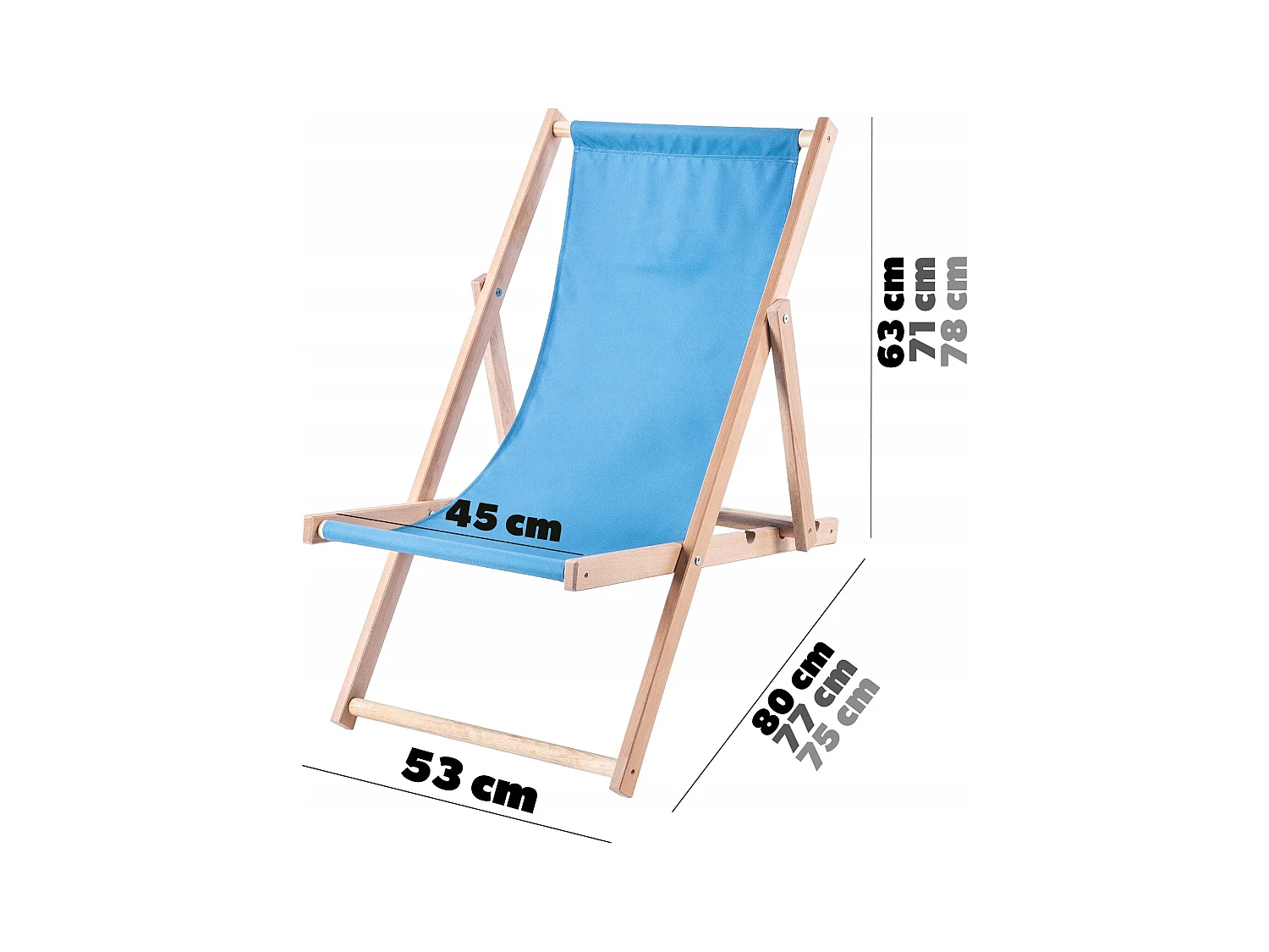 KADAX Chaise longue, chaise de plage en bois, transat jusqu'à 120 kg, chaise longue en bois de hêtre, chaises pliantes en bois, chaise de plage, chaise pliante