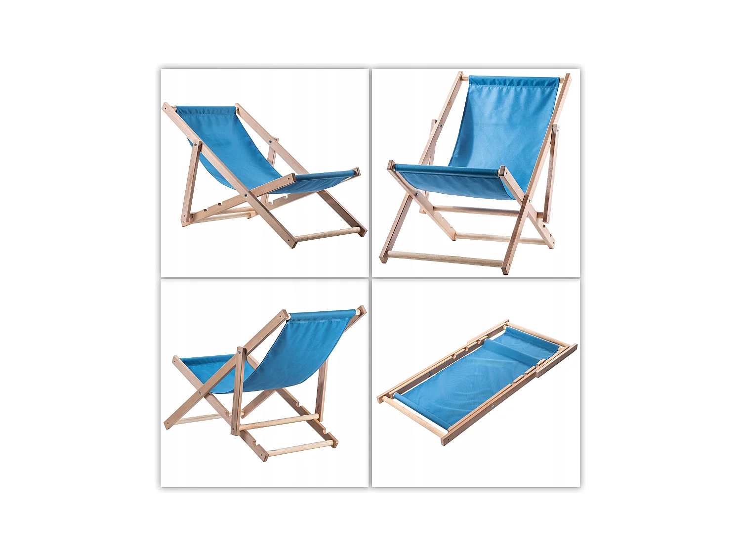 KADAX Liegestuhl aus Holz, klappbarer Strandgartenstuhl
