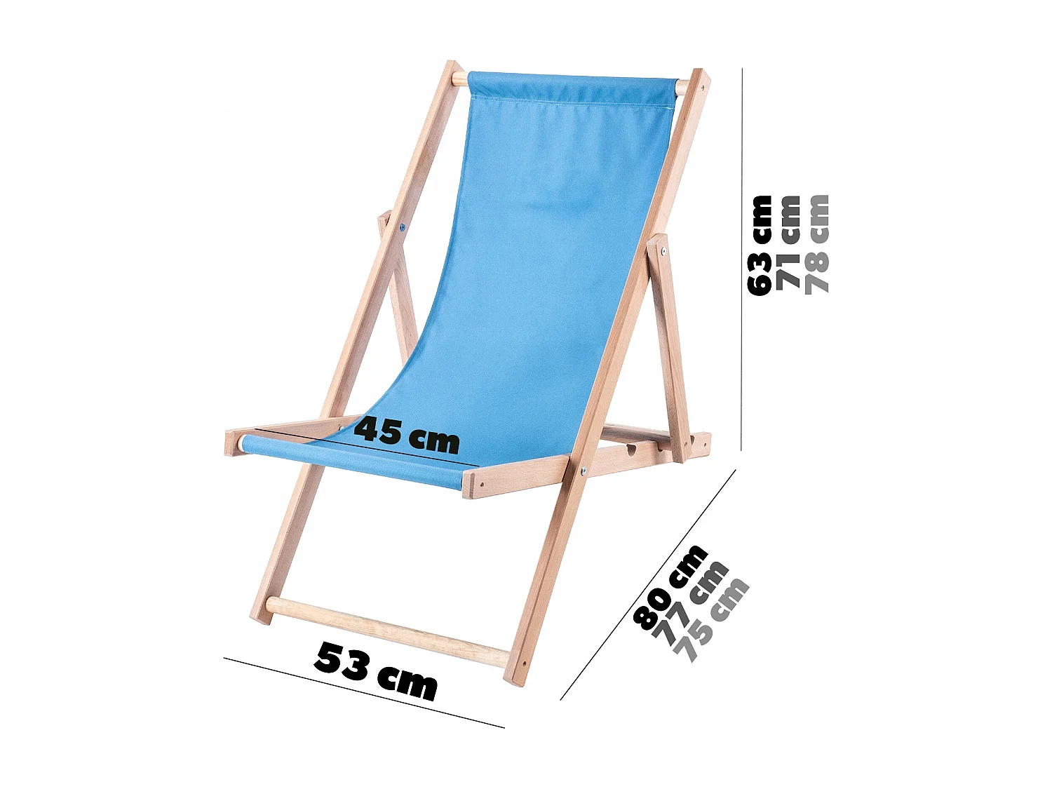 KADAX Chaise longue, chaise de plage en bois, transat jusqu'à 120 kg, chaise longue en bois de hêtre, chaises pliantes en bois, chaise de plage, chaise pliante