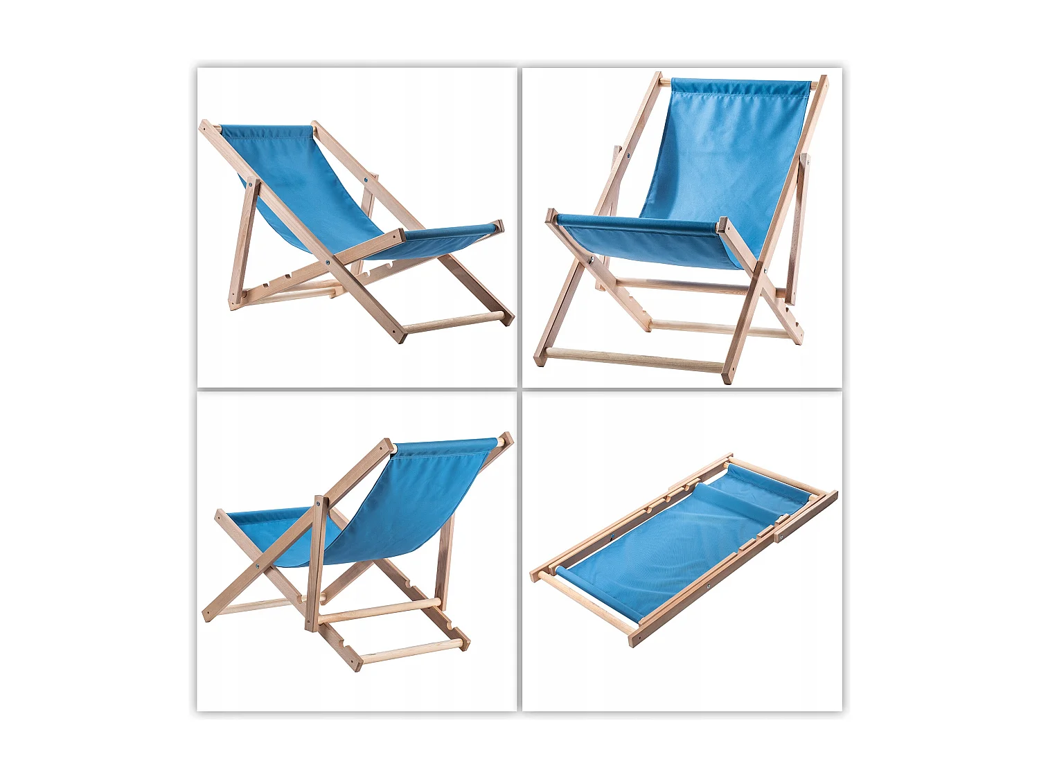 KADAX Chaise longue, chaise de plage en bois, transat jusqu'à 120 kg, chaise longue en bois de hêtre, chaises pliantes en bois, chaise de plage, chaise pliante