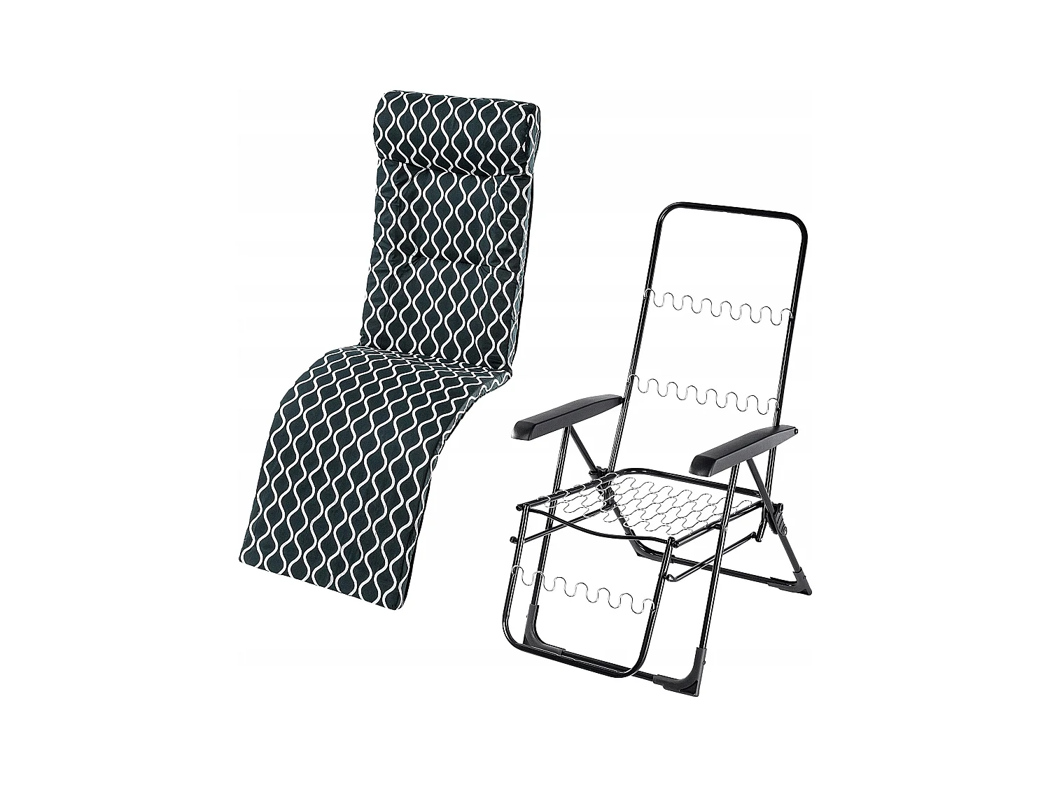 KADAX Fotel ogrodowy Girona Plus, zielone romby