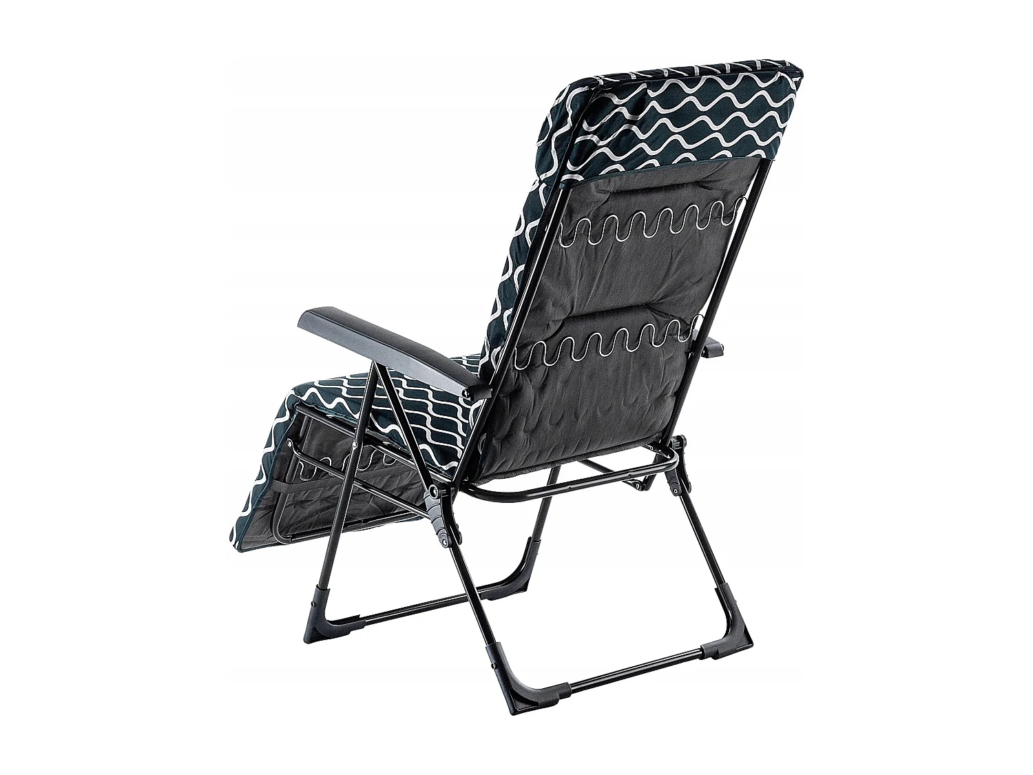 Chaise de jardin KADAX, chaise longue en acier avec coussin, bain de soleil pliable avec capacité de charge jusqu'à 110 kg, chaise longue avec dossier réglable,