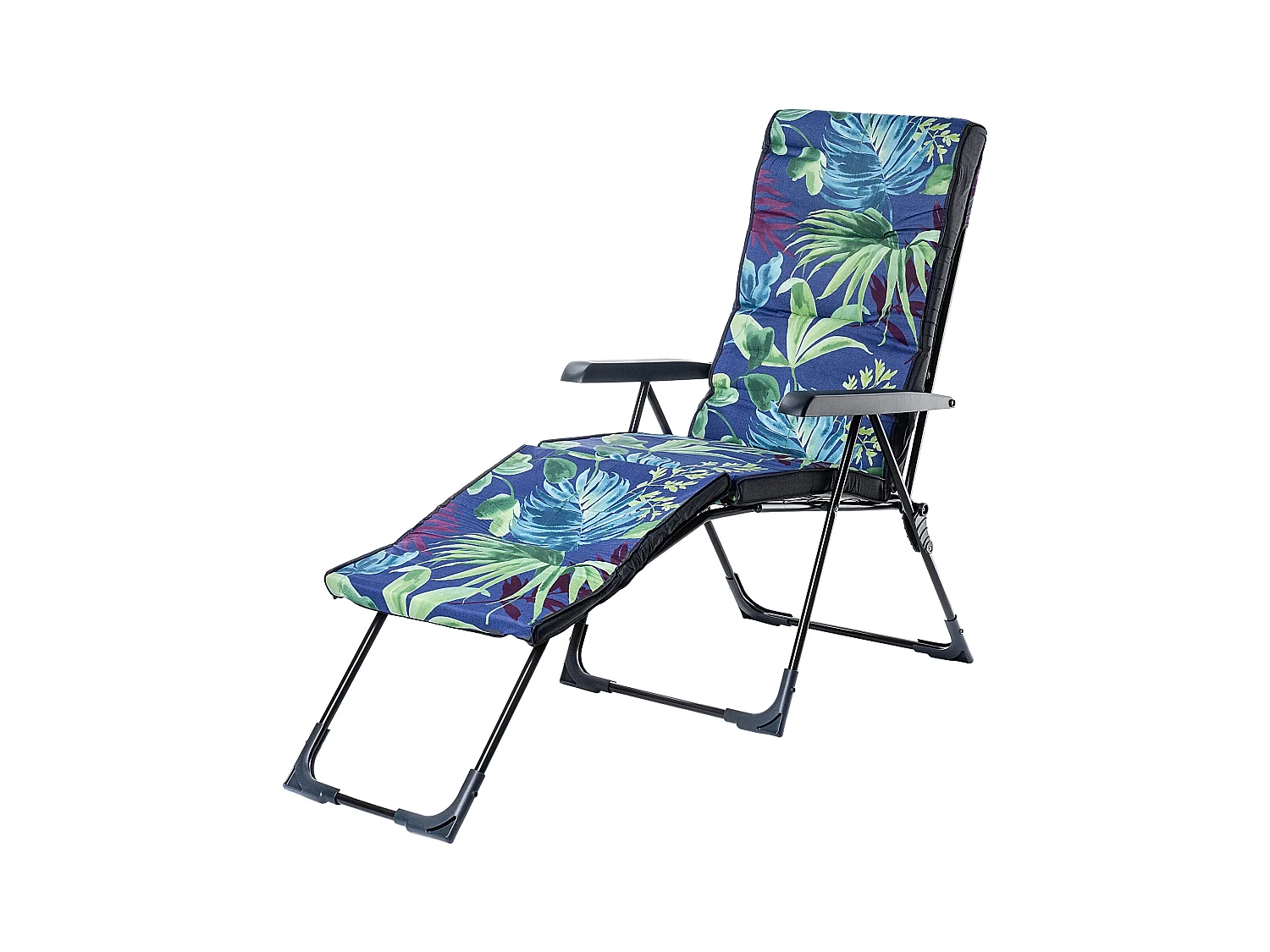 Chaise de jardin 2 en 1 KADAX, chaise longue en acier avec coussin, chaise longue pliante avec capacité de charge jusqu'à 110 kg, chaise de jardin avec