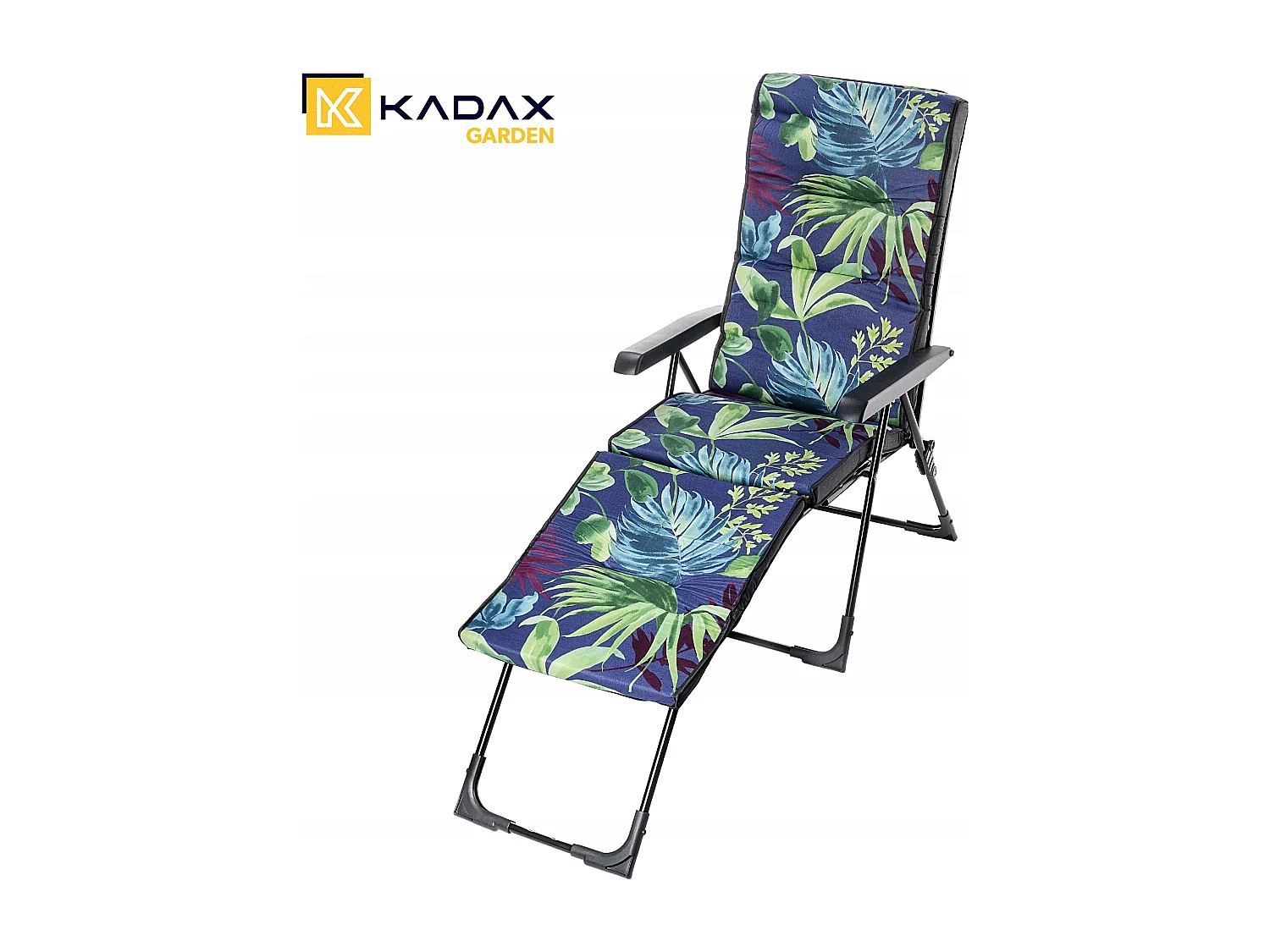 Chaise de jardin 2 en 1 KADAX, chaise longue en acier avec coussin, chaise longue pliante avec capacité de charge jusqu'à 110 kg, chaise de jardin avec