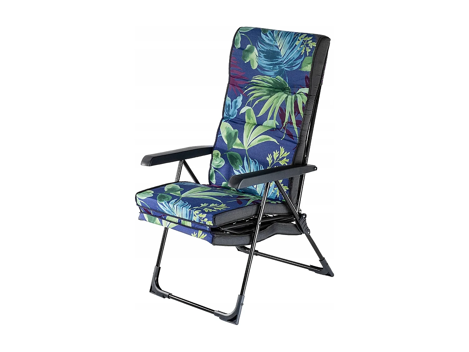 Chaise de jardin 2 en 1 KADAX, chaise longue en acier avec coussin, chaise longue pliante avec capacité de charge jusqu'à 110 kg, chaise de jardin avec