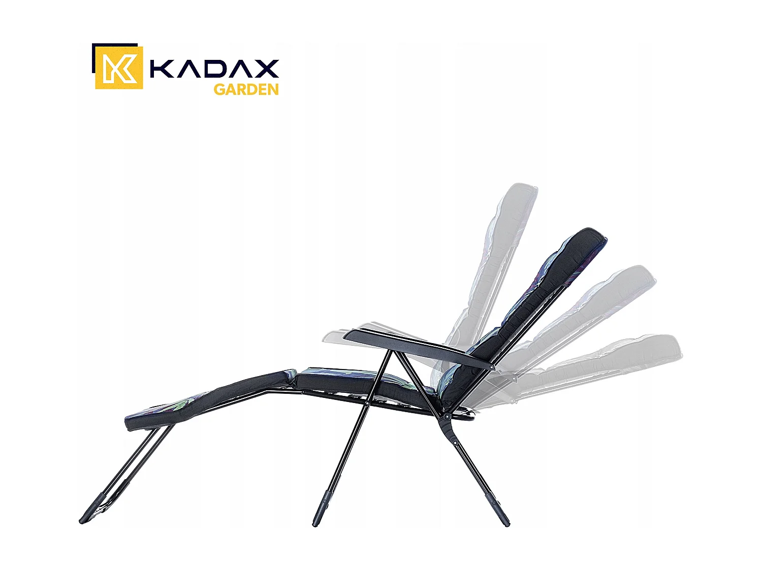 Chaise de jardin 2 en 1 KADAX, chaise longue en acier avec coussin, chaise longue pliante avec capacité de charge jusqu'à 110 kg, chaise de jardin avec