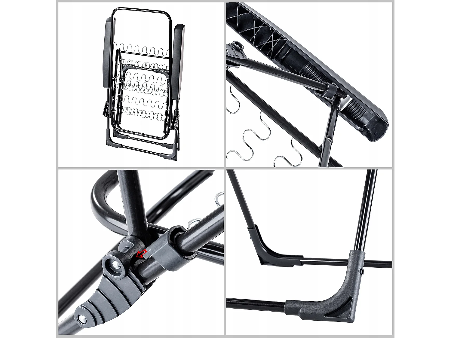 Chaise de jardin 2 en 1 KADAX, chaise longue en acier avec coussin, chaise longue pliante avec capacité de charge jusqu'à 110 kg, chaise de jardin avec