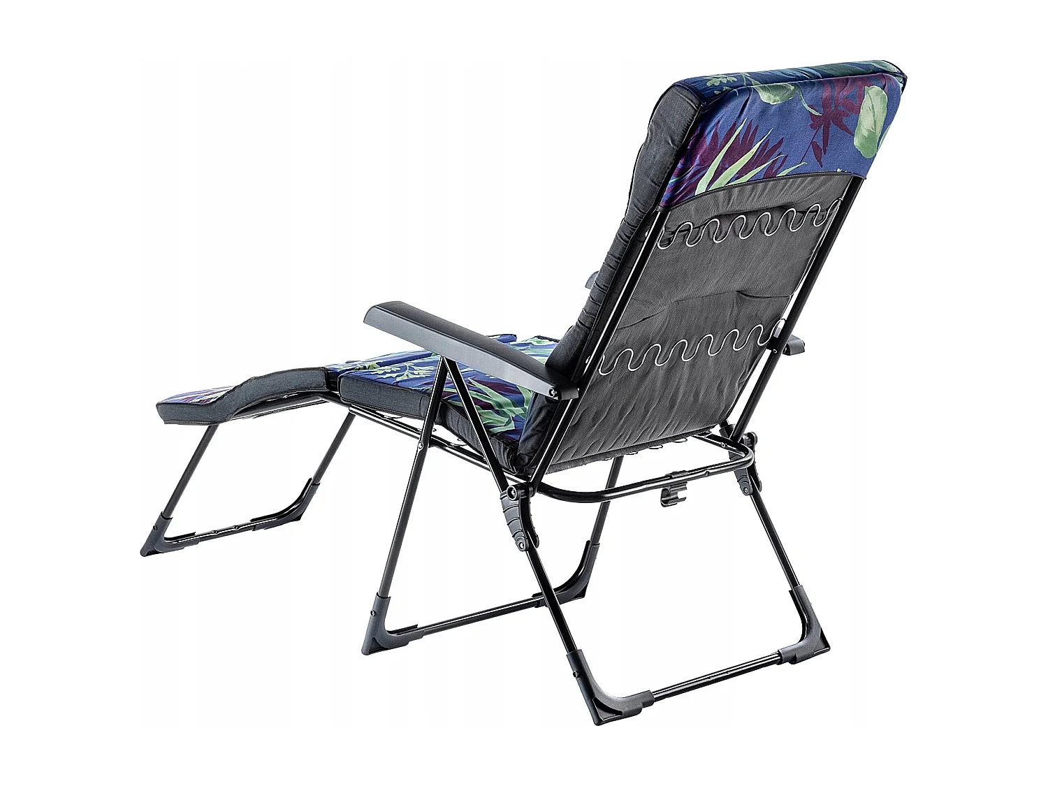 Chaise de jardin 2 en 1 KADAX, chaise longue en acier avec coussin, chaise longue pliante avec capacité de charge jusqu'à 110 kg, chaise de jardin avec