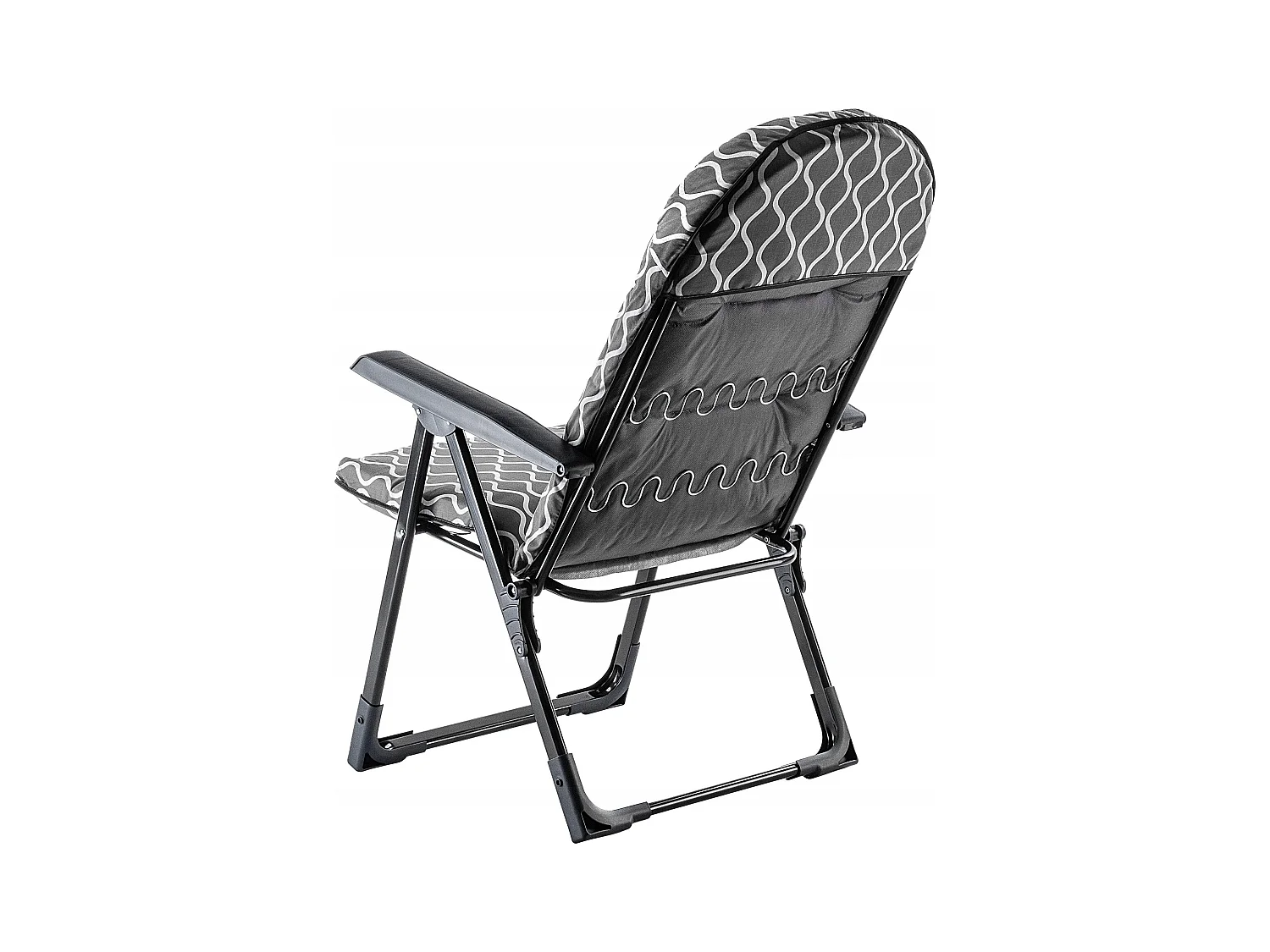 KADAX Tuinstoel met verstelbare rugleuning, relaxstoel van gepoedercoate stalen constructie, klapstoel met draagvermogen tot 110 kg, ligstoel met kussen (grijze