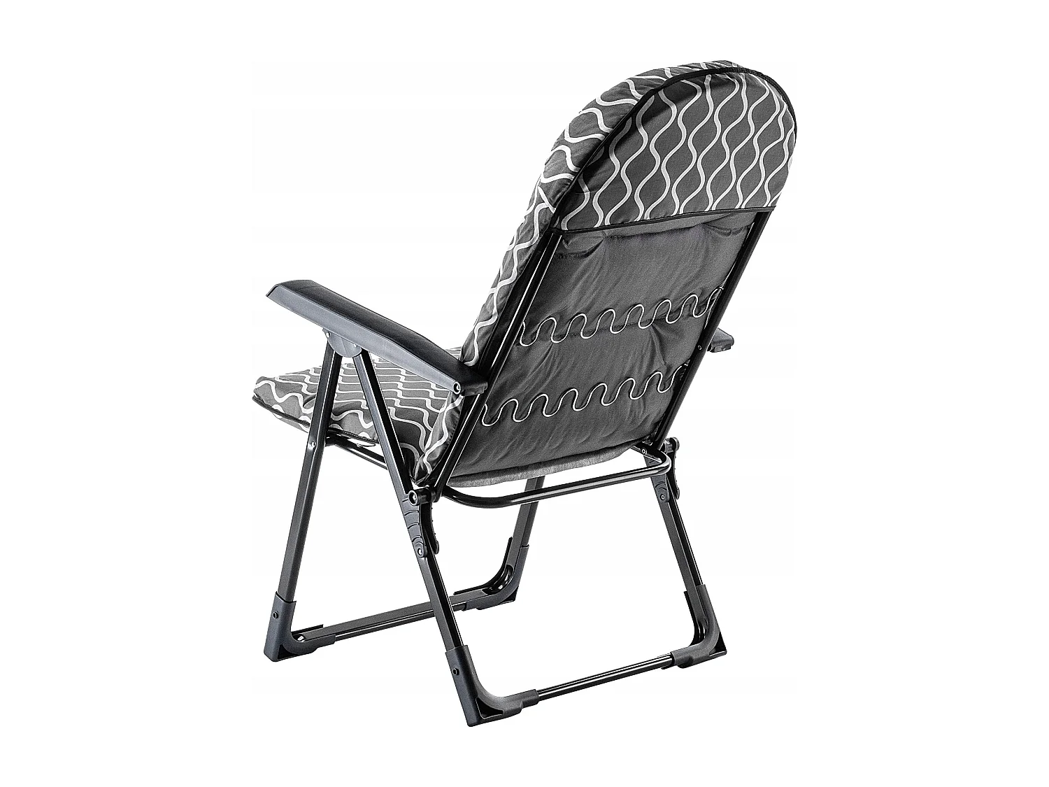 Chaise de jardin KADAX avec dossier réglable, chaise relax en acier thermolaqué, chaise pliante avec capacité de charge jusqu'à 110 kg, chaise longue avec coussin
