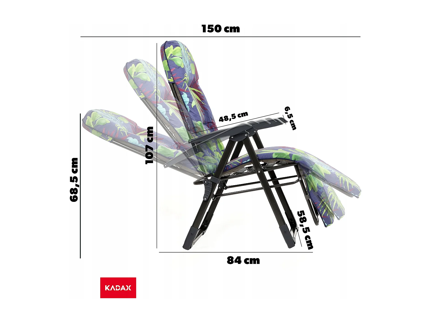 KADAX espreguiçadeira dobrável cadeira de jardim praia espreguiçadeira almofada apoio para os pés confortável