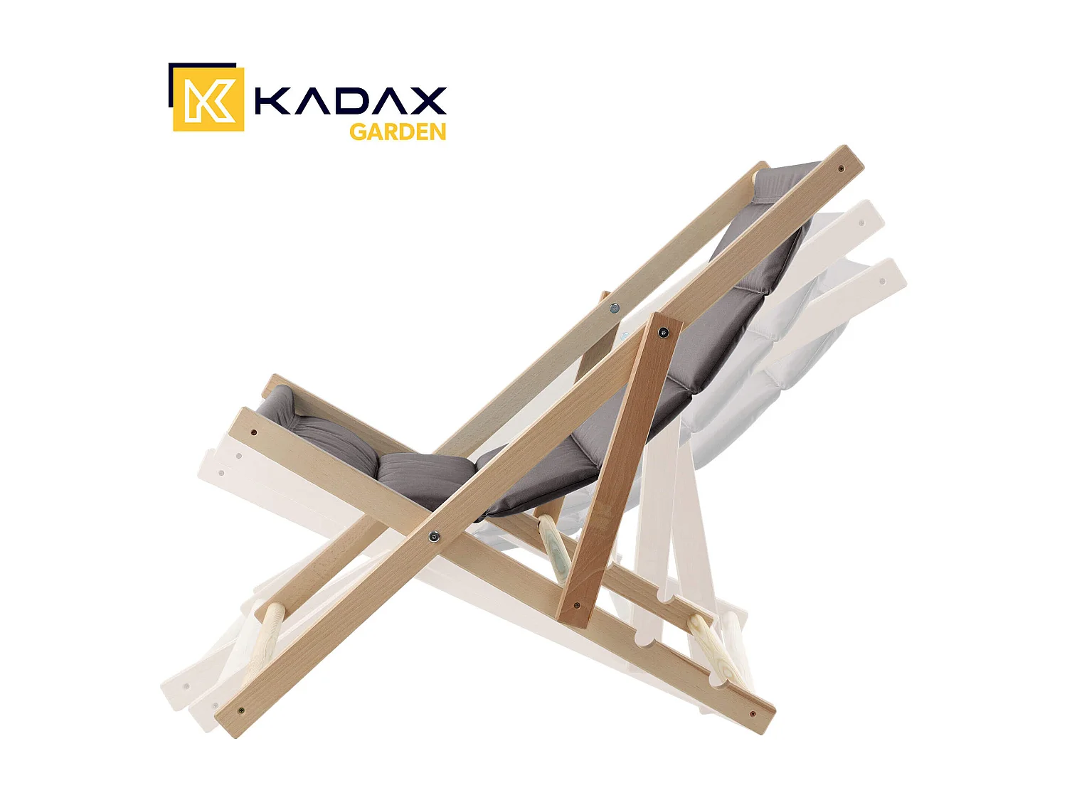 KADAX Bain de soleil, chaise longue de plage en bois, transat jusqu'à 120 kg, bain de soleil en bois de hêtre, chaises pliantes en bois, chaise de plage, chaise de