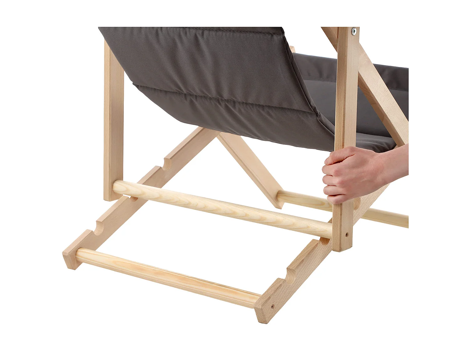 KADAX Bain de soleil, chaise longue de plage en bois, transat jusqu'à 120 kg, bain de soleil en bois de hêtre, chaises pliantes en bois, chaise de plage, chaise de