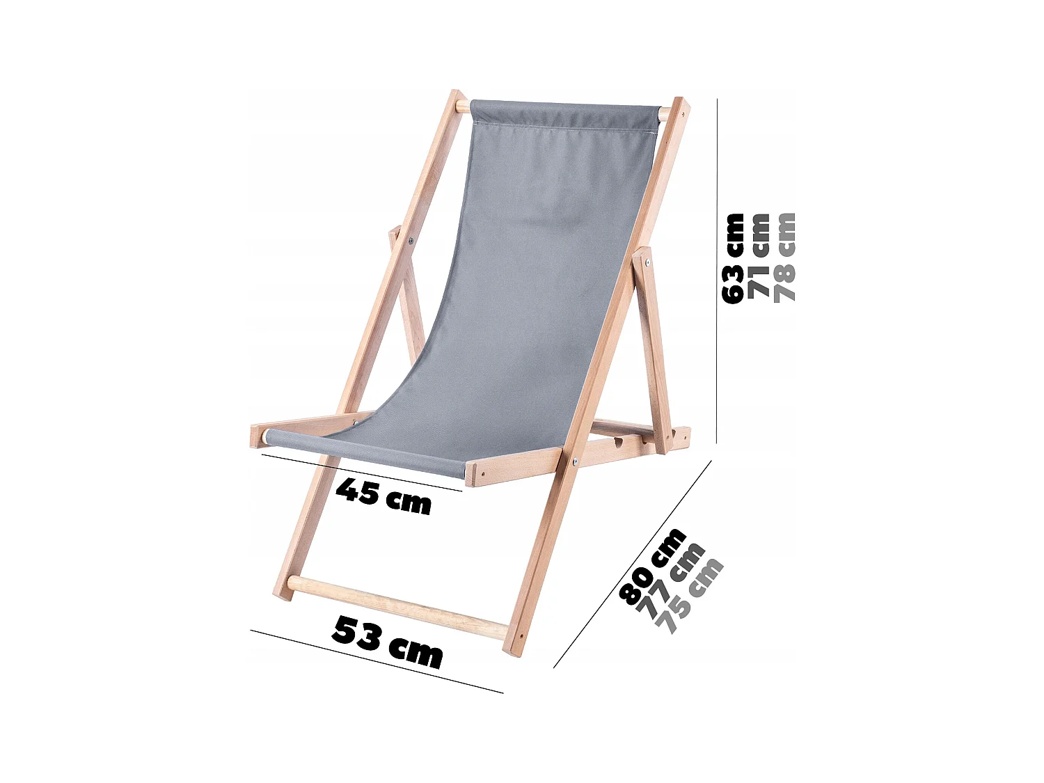 KADAX Chaise longue, chaise de plage en bois, transat jusqu'à 120 kg, chaise longue en bois de hêtre, chaises pliantes en bois, chaise de plage, chaise pliante