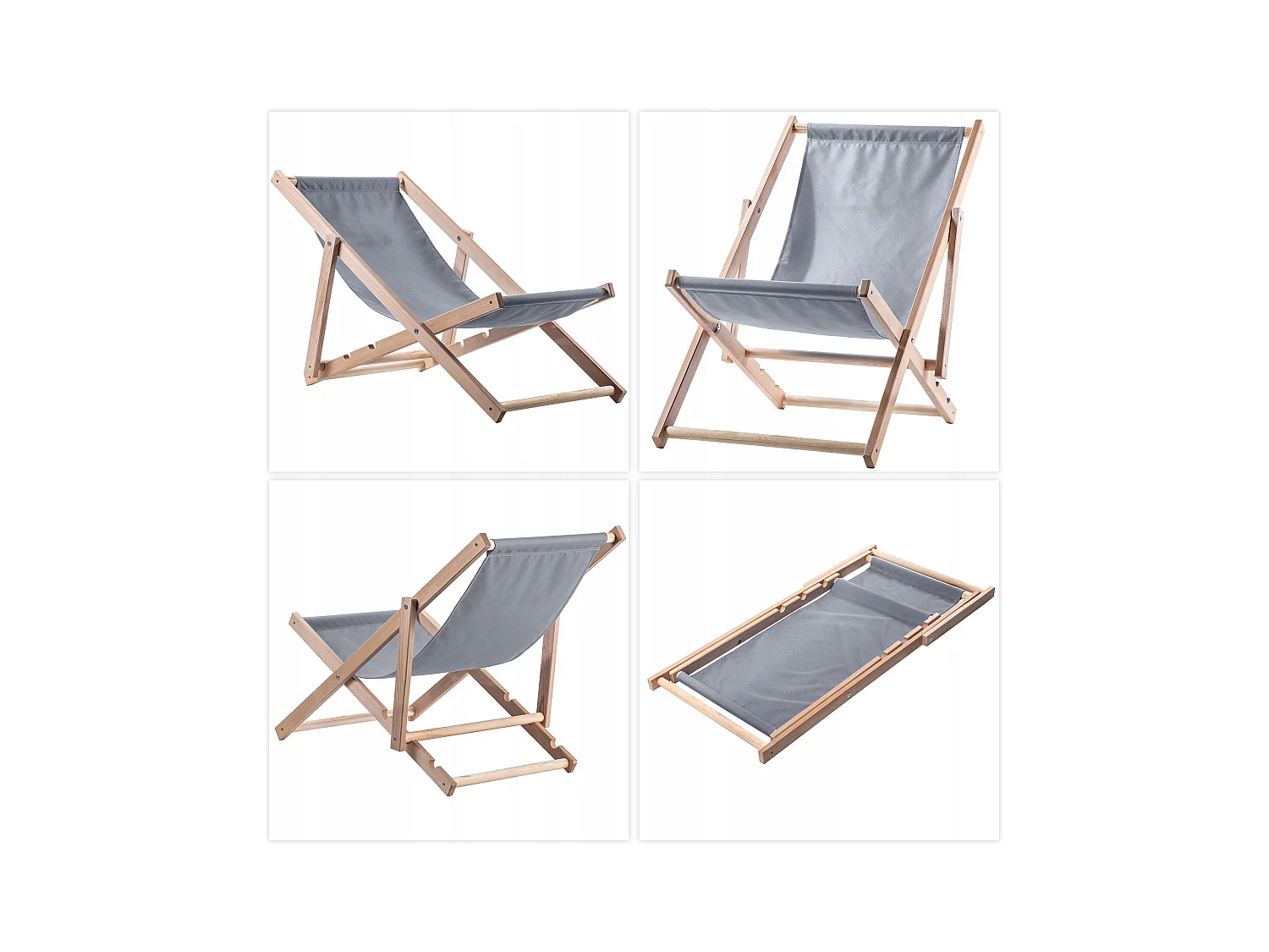 KADAX Chaise longue, chaise de plage en bois, transat jusqu'à 120 kg, chaise longue en bois de hêtre, chaises pliantes en bois, chaise de plage, chaise pliante