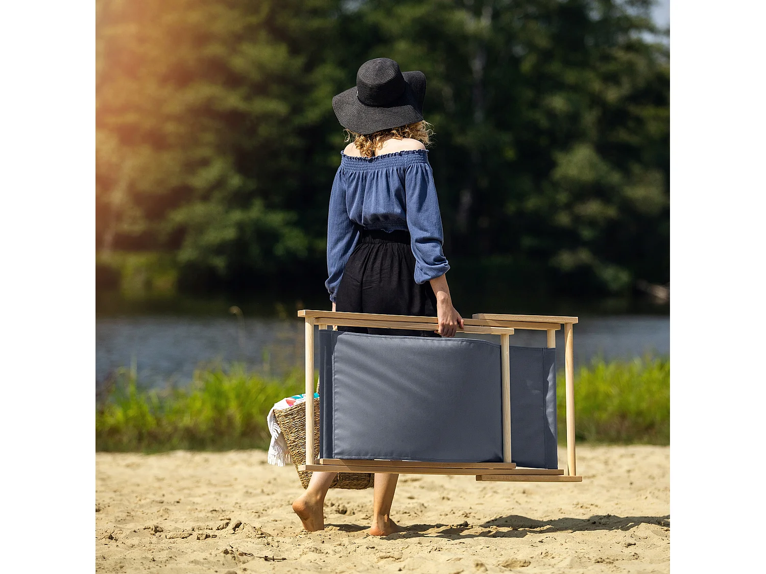 KADAX Chaise longue, chaise de plage en bois, transat jusqu'à 120 kg, chaise longue en bois de hêtre, chaises pliantes en bois, chaise de plage, chaise pliante