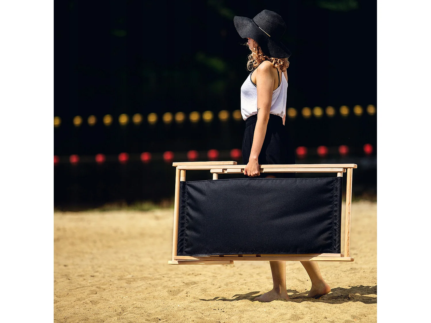 KADAX Chaise longue, chaise de plage en bois, transat jusqu'à 120 kg, chaise longue en bois de hêtre, chaises pliantes en bois, chaise de plage, chaise de plage