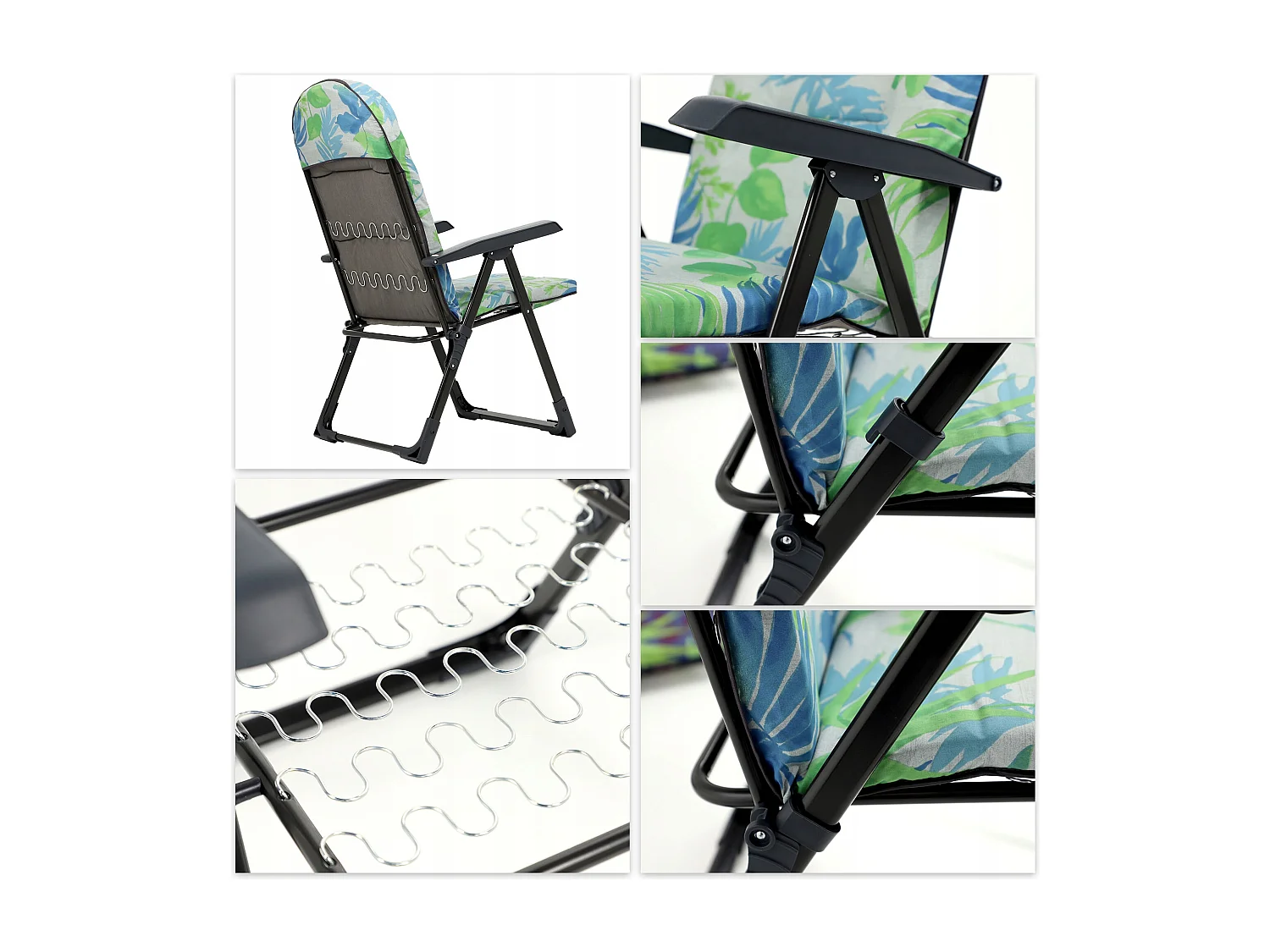 KADAX Chaise de jardin avec dossier réglable, chaise relax en acier thermolaqué, pliable, chaise pliante avec capacité de charge jusqu'à 110 kg, chaise longue avec
