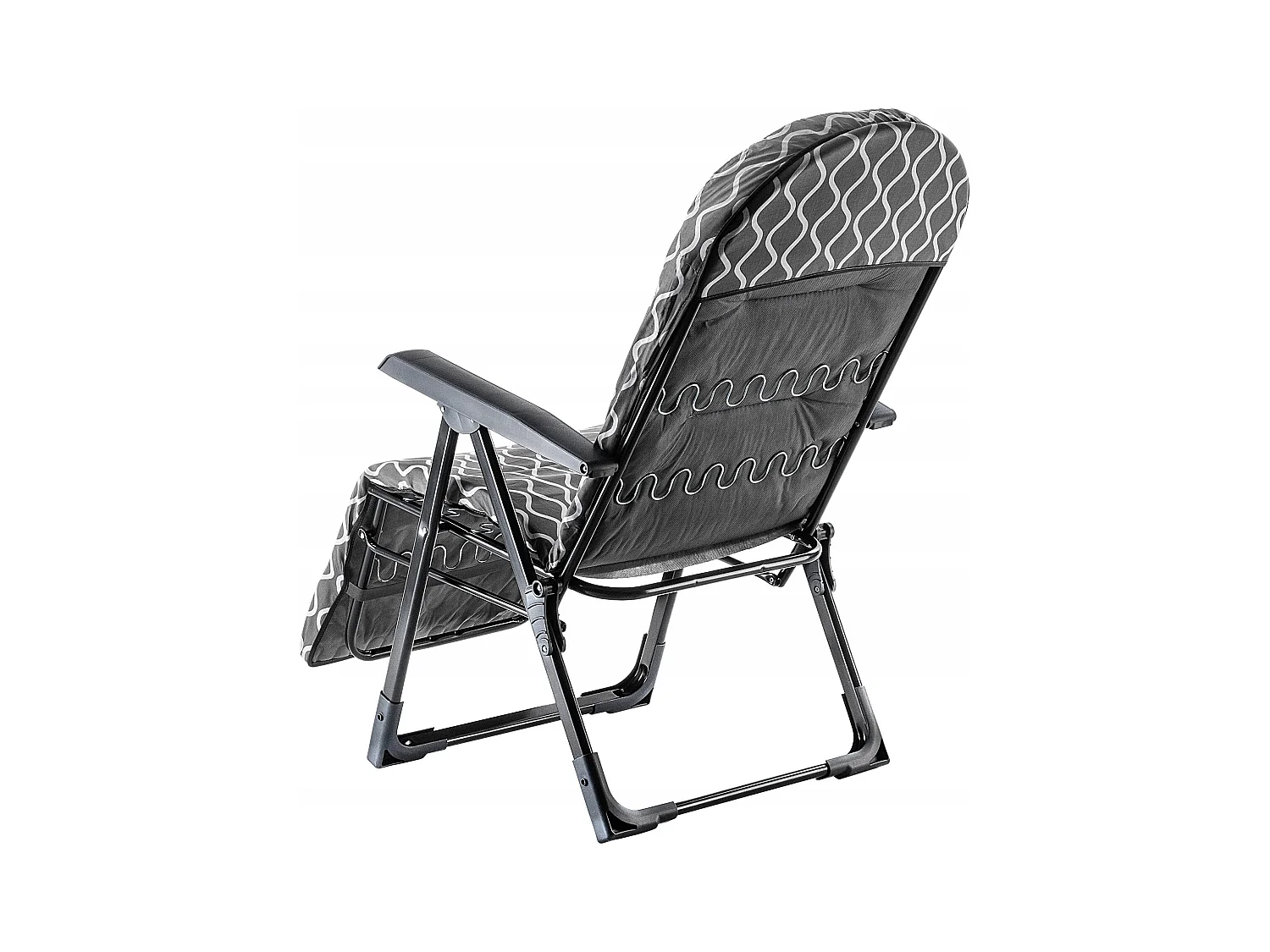 Chaise de jardin KADAX avec dossier réglable, chaise relax en acier thermolaqué, chaise pliante avec capacité de charge jusqu'à 110 kg, chaise longue avec coussin