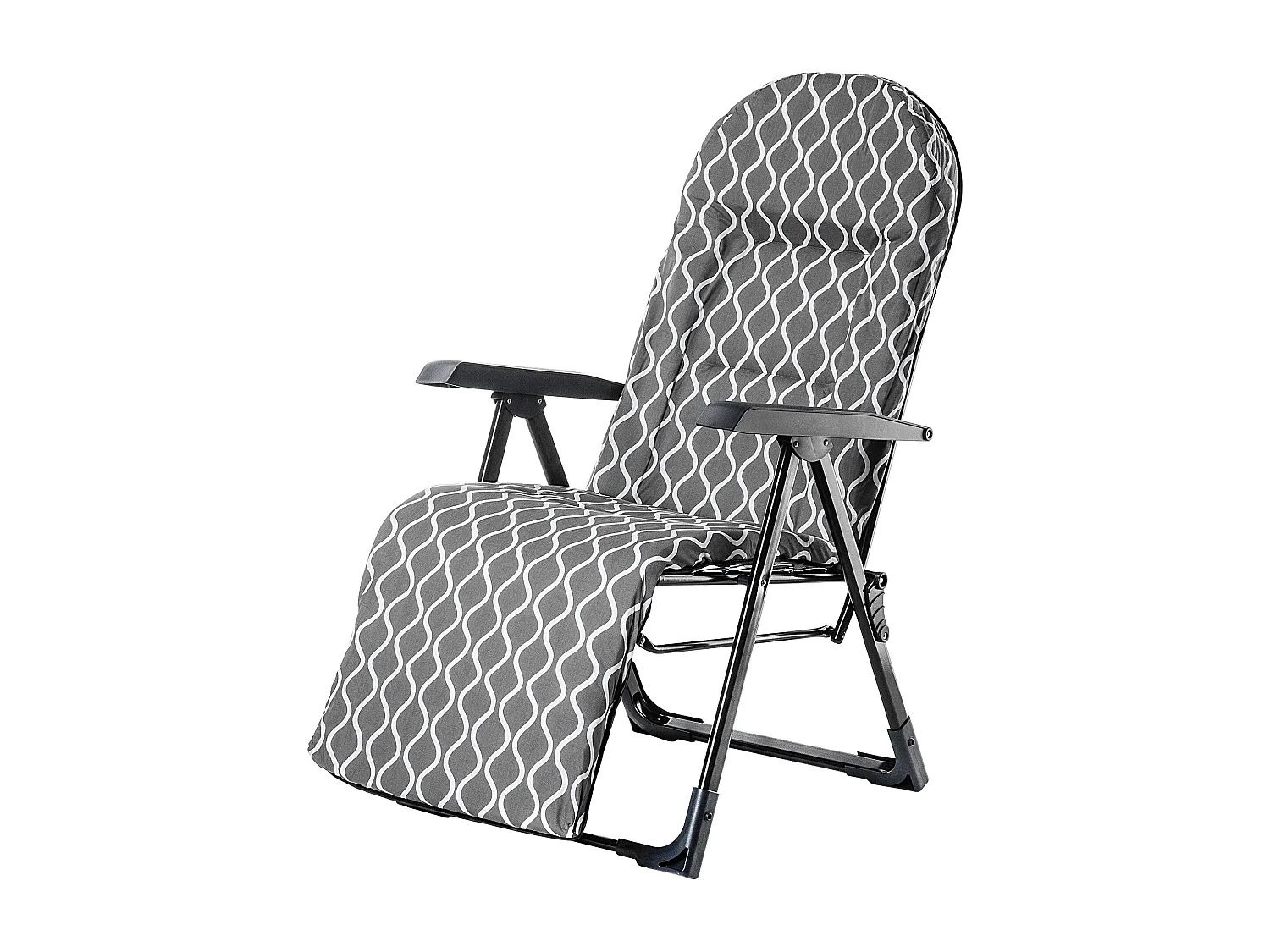 KADAX Leżak ogrodowy Soller Plus 150 x 68 cm, "Szare romby"