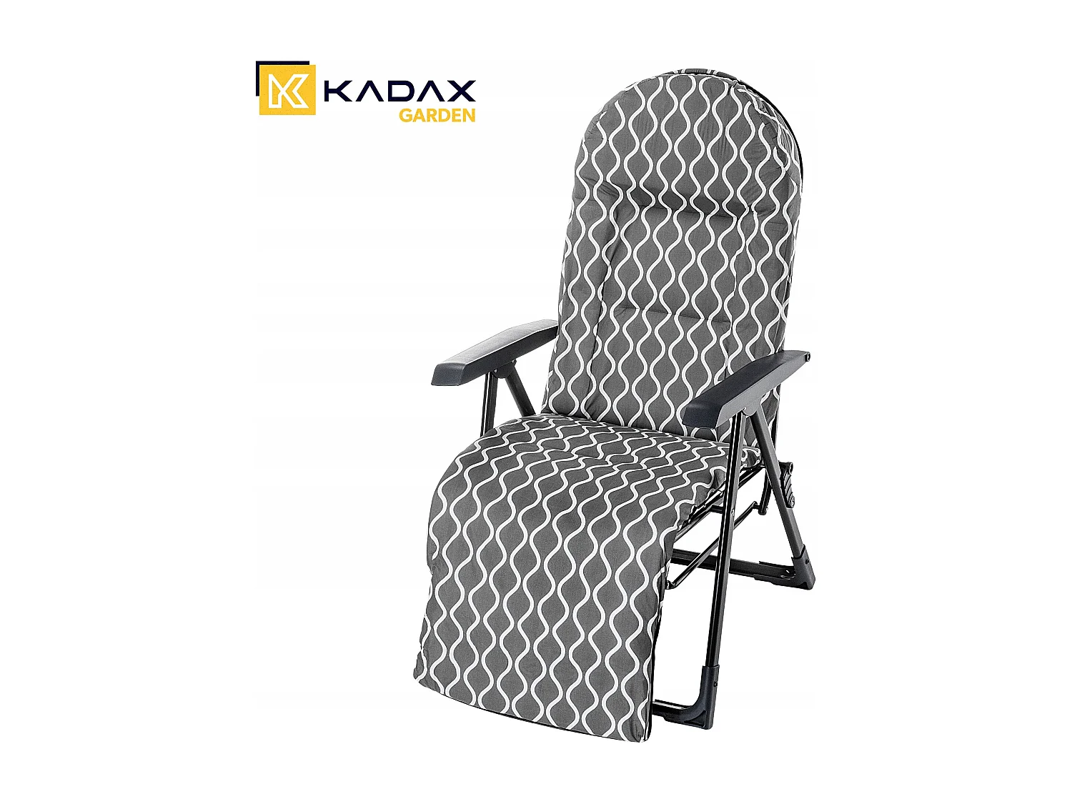 KADAX Leżak ogrodowy Soller Plus 150 x 68 cm, "Szare romby"