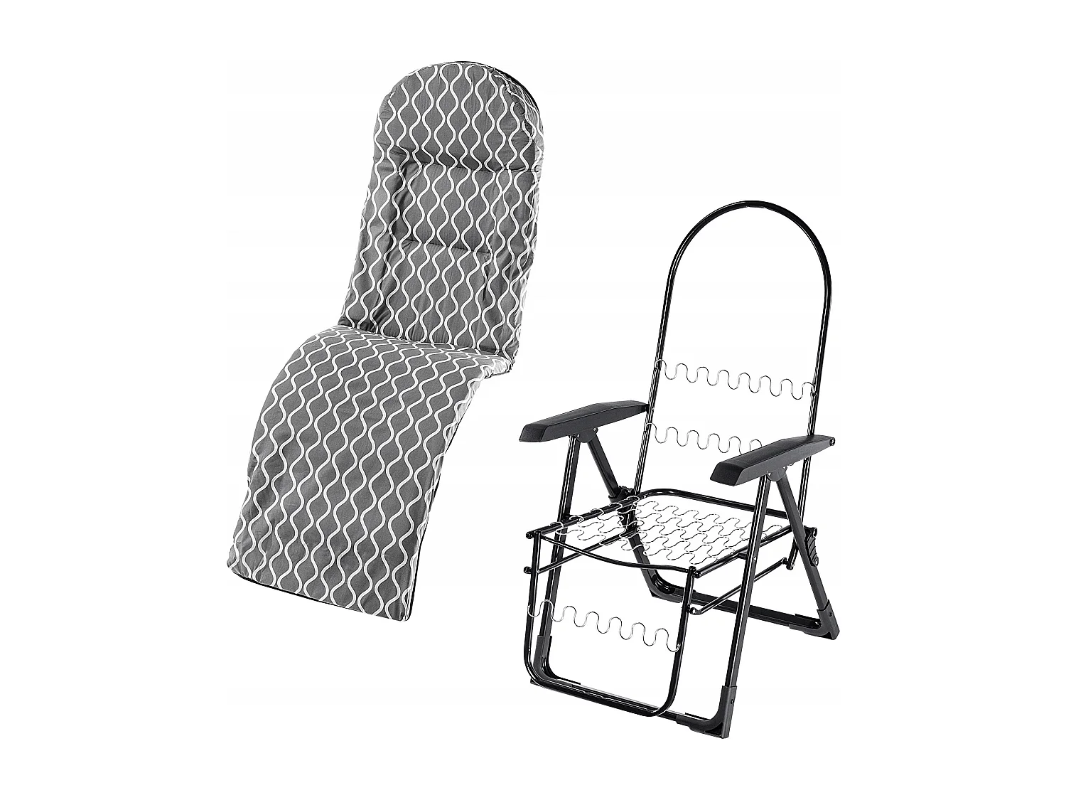 KADAX Leżak ogrodowy Soller Plus 150 x 68 cm, "Szare romby"