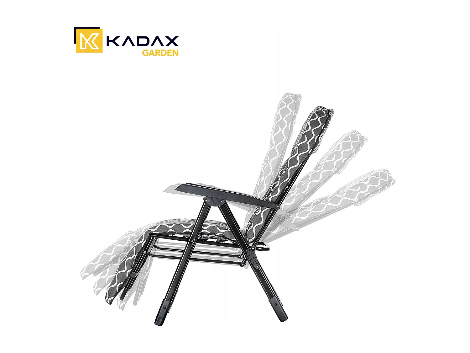 KADAX Leżak ogrodowy Soller Plus 150 x 68 cm, "Szare romby"