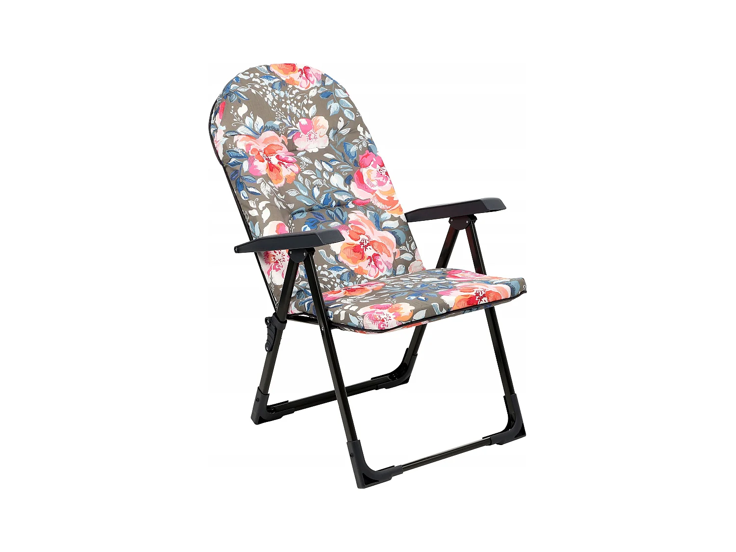 Chaise de jardin KADAX avec dossier réglable, chaise relax en acier thermolaqué, chaise pliante avec capacité de charge jusqu'à 110 kg, chaise longue avec coussin
