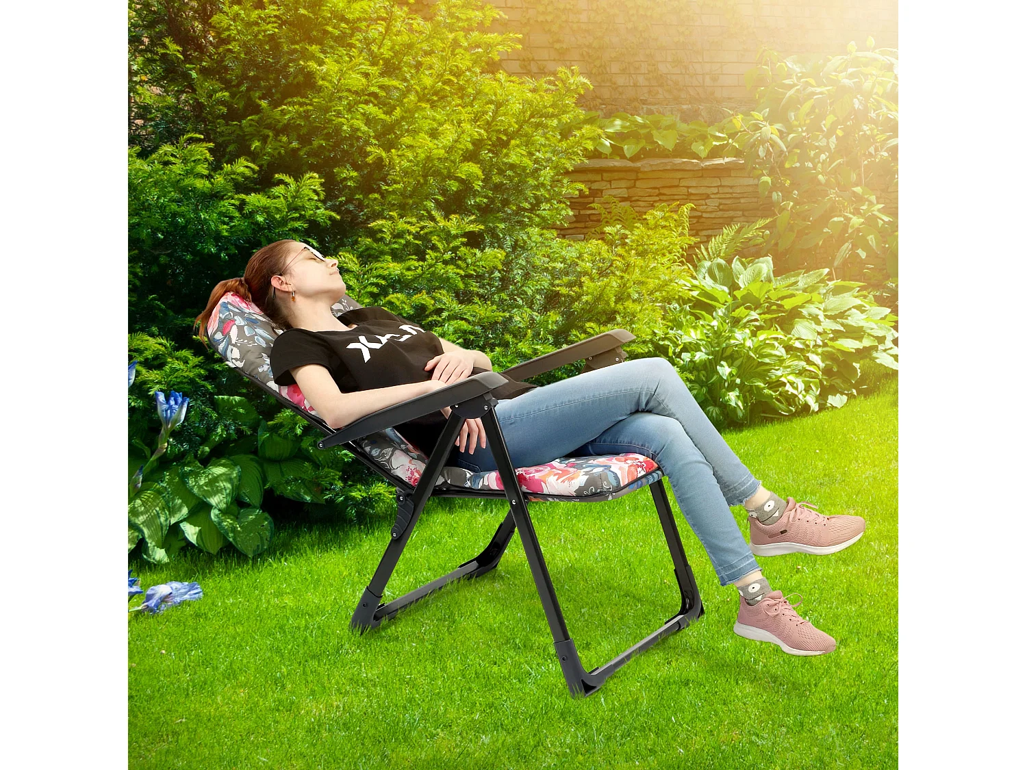 KADAX Tumbona de jardín y playa ajustable 110 kg