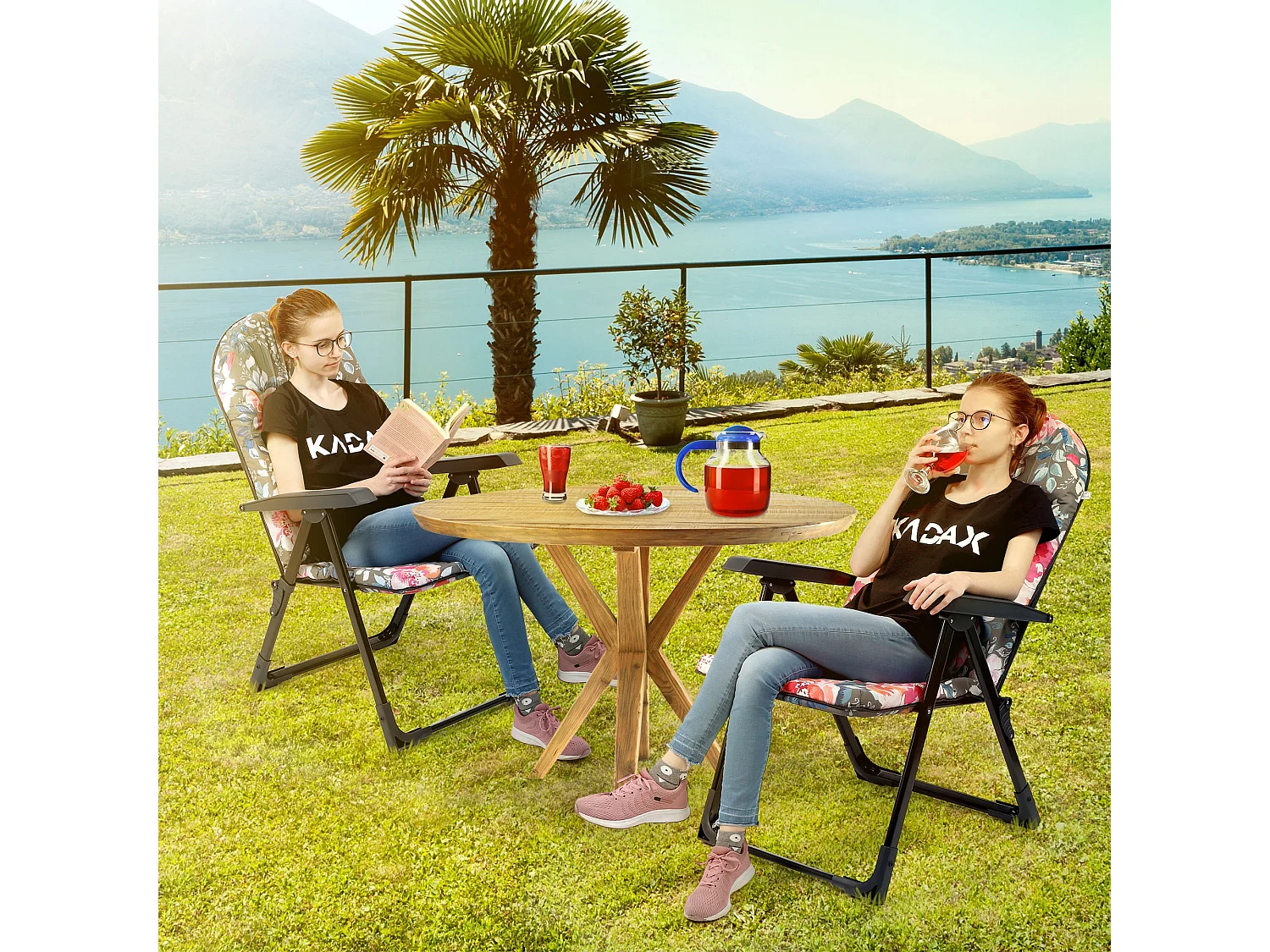 KADAX Tumbona de jardín y playa ajustable 110 kg