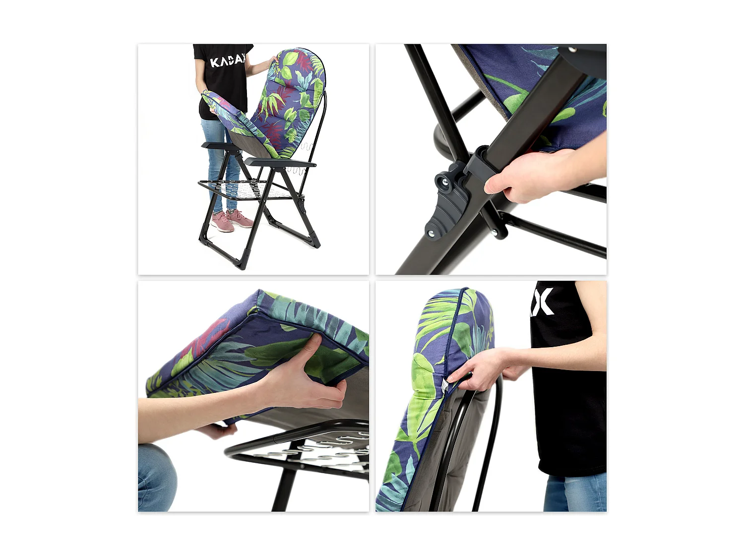 KADAX Tumbona de jardín y playa ajustable 110 kg