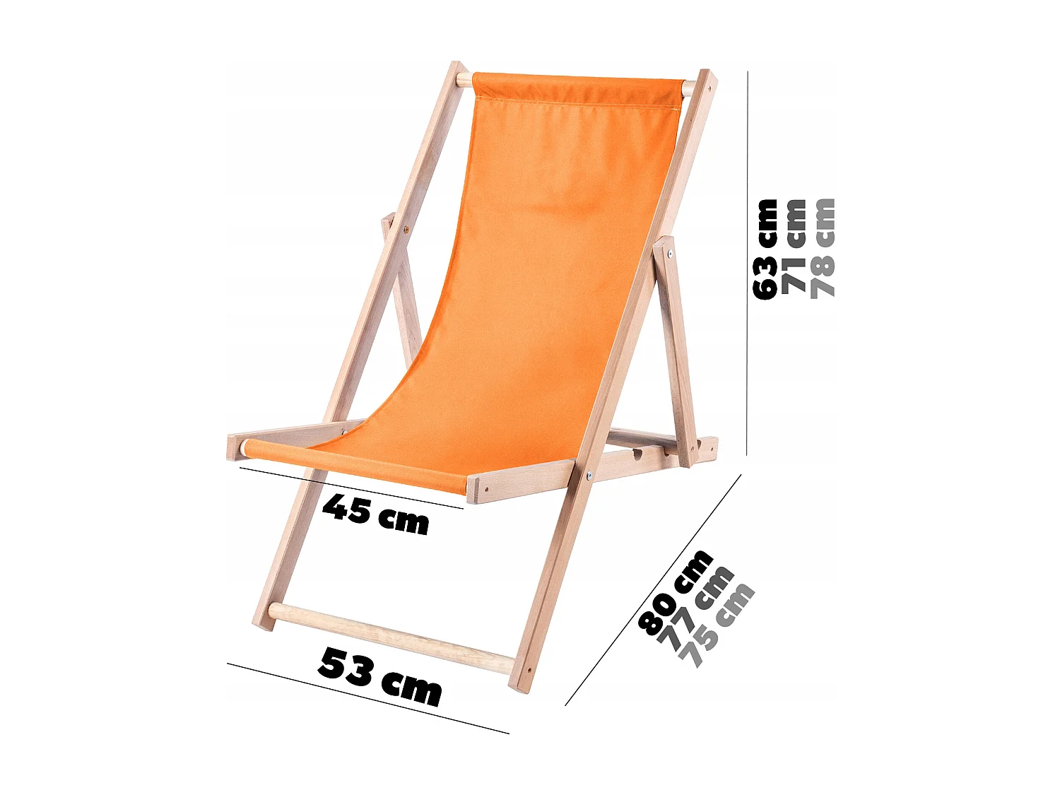 KADAX Liegestuhl aus Holz, klappbarer Strandgartenstuhl