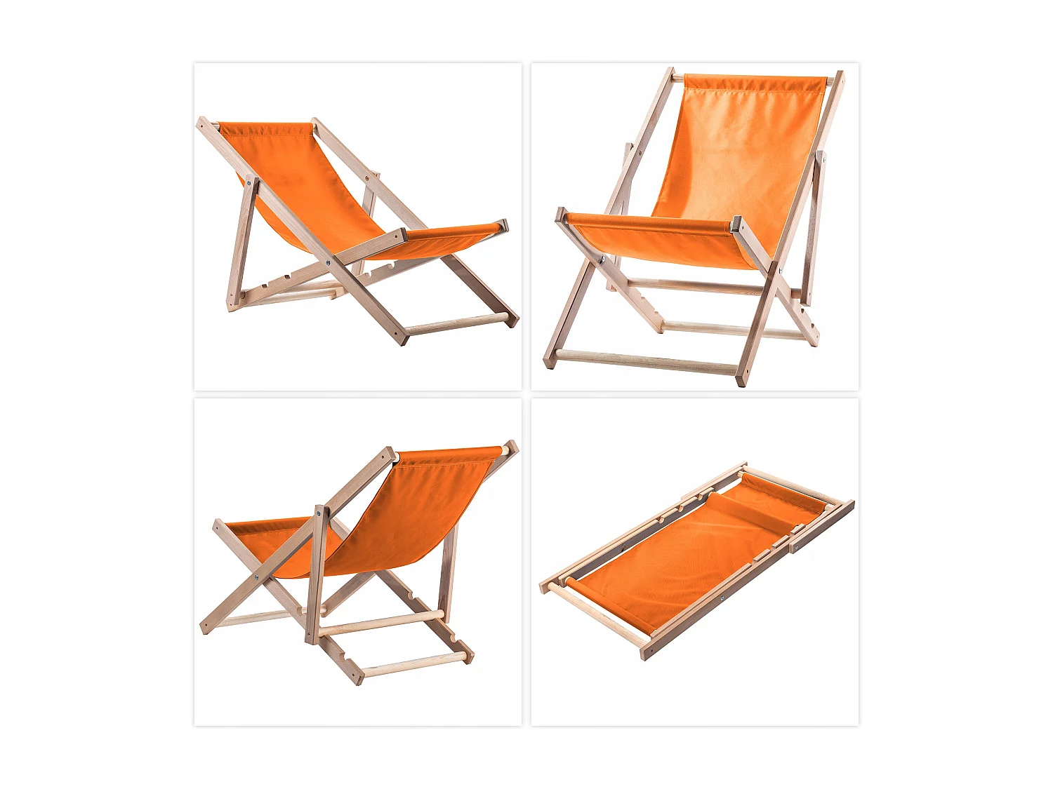 KADAX Liegestuhl aus Holz, klappbarer Strandgartenstuhl