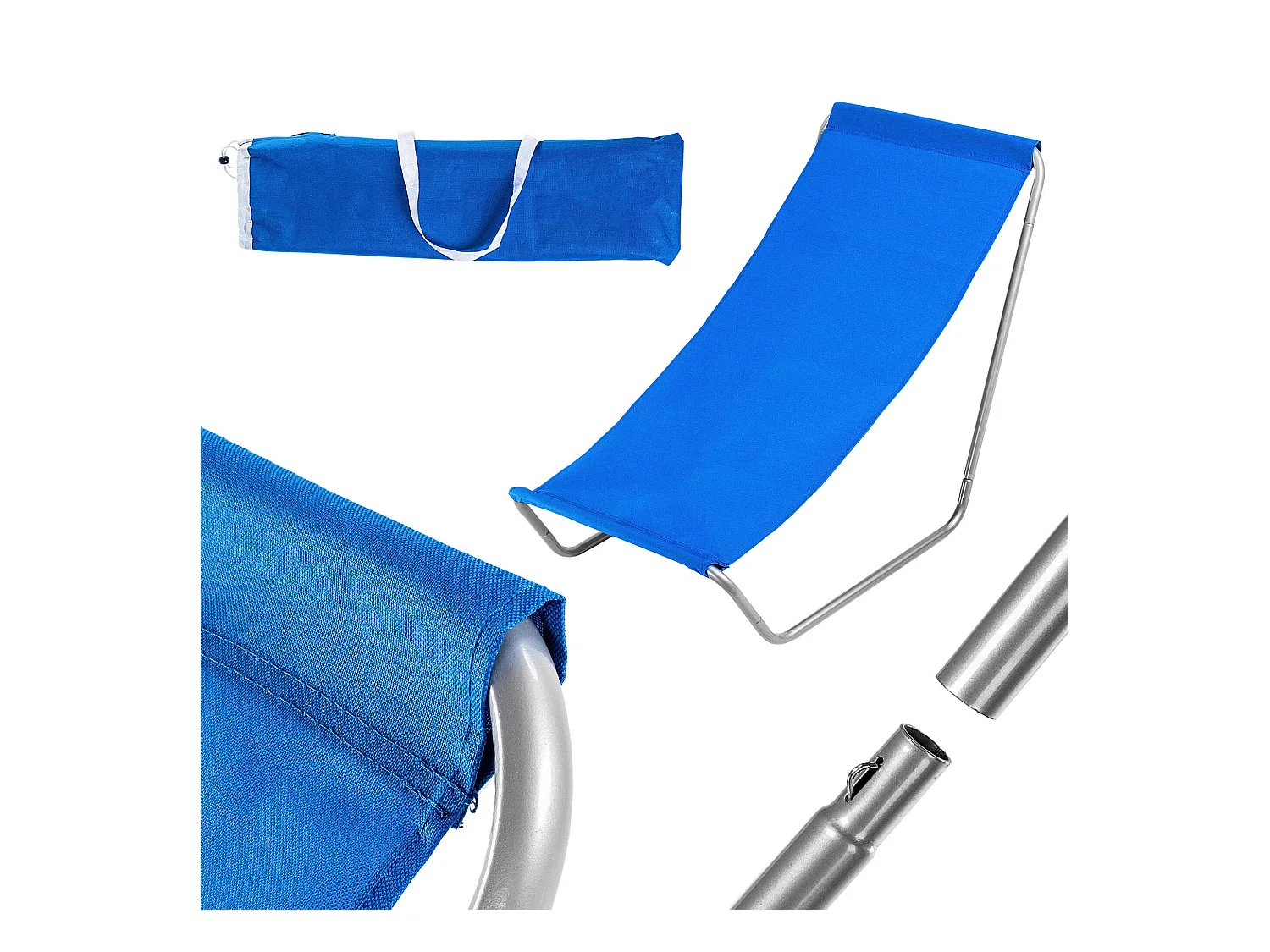 KADAX Chaise de plage, chaise longue pliable avec sac de transport, bain de soleil avec capacité de charge jusqu'à 100 kg, chaise pliante imperméable pour jardin,