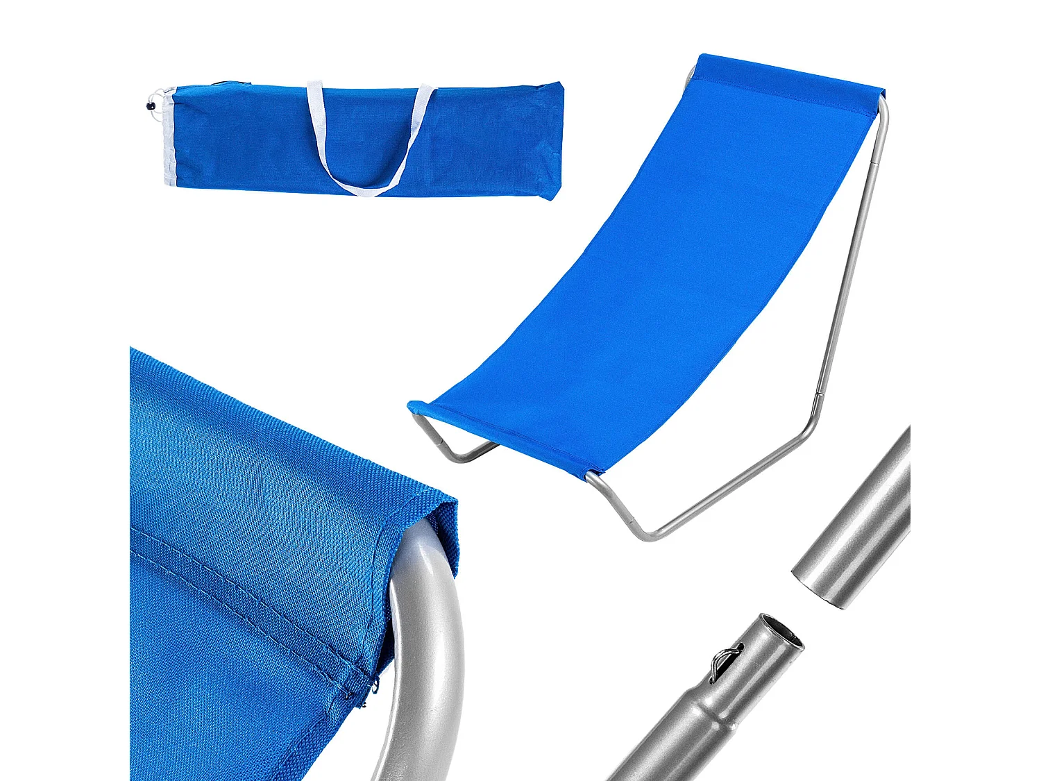 KADAX Chaise de plage, chaise longue pliable avec sac de transport, bain de soleil avec capacité de charge jusqu'à 100 kg, chaise pliante imperméable pour jardin,