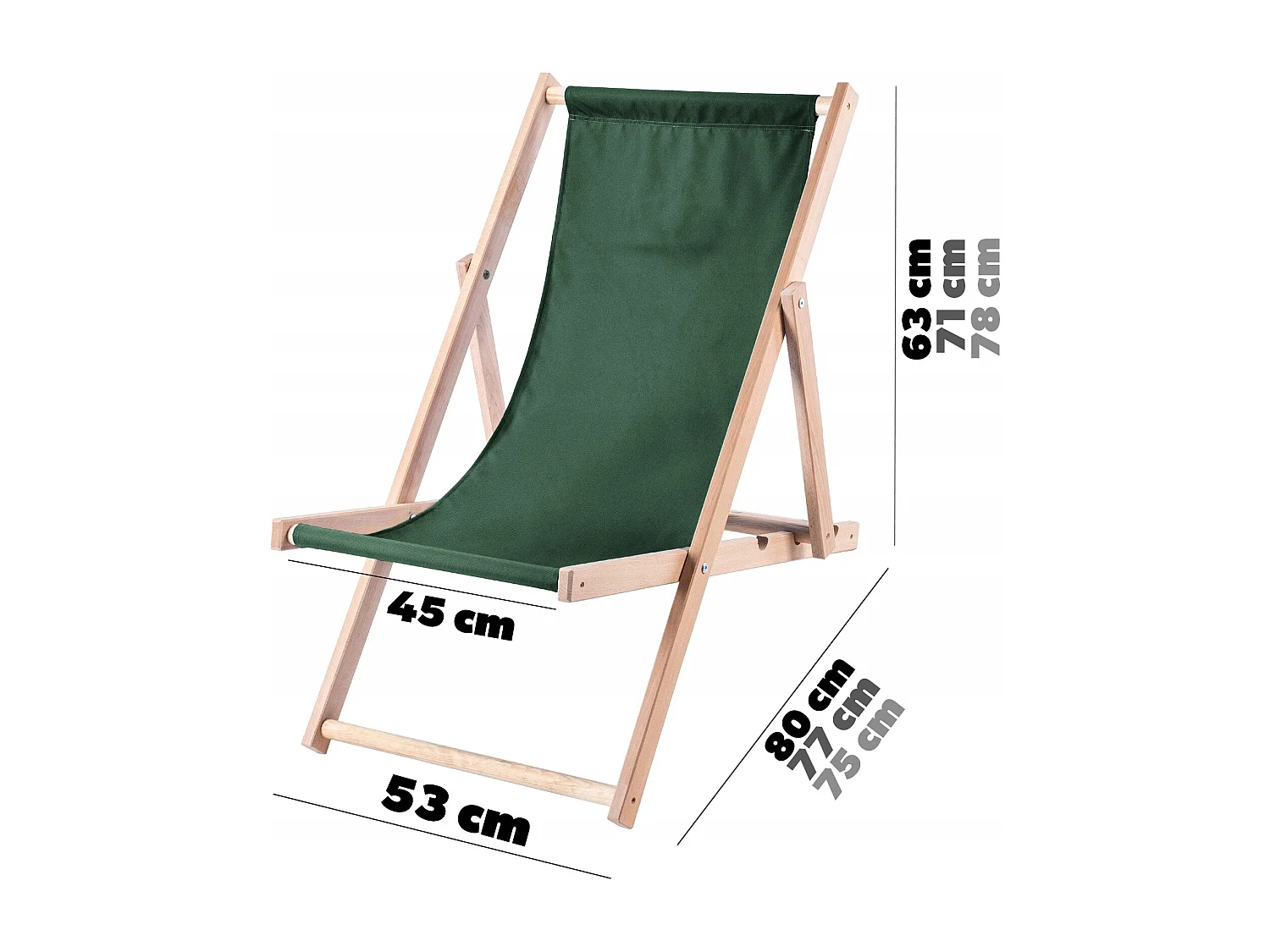 KADAX Chaise longue, chaise de plage en bois, transat jusqu'à 120 kg, chaise longue en bois de hêtre, chaises pliantes en bois, chaise de plage, chaise pliante