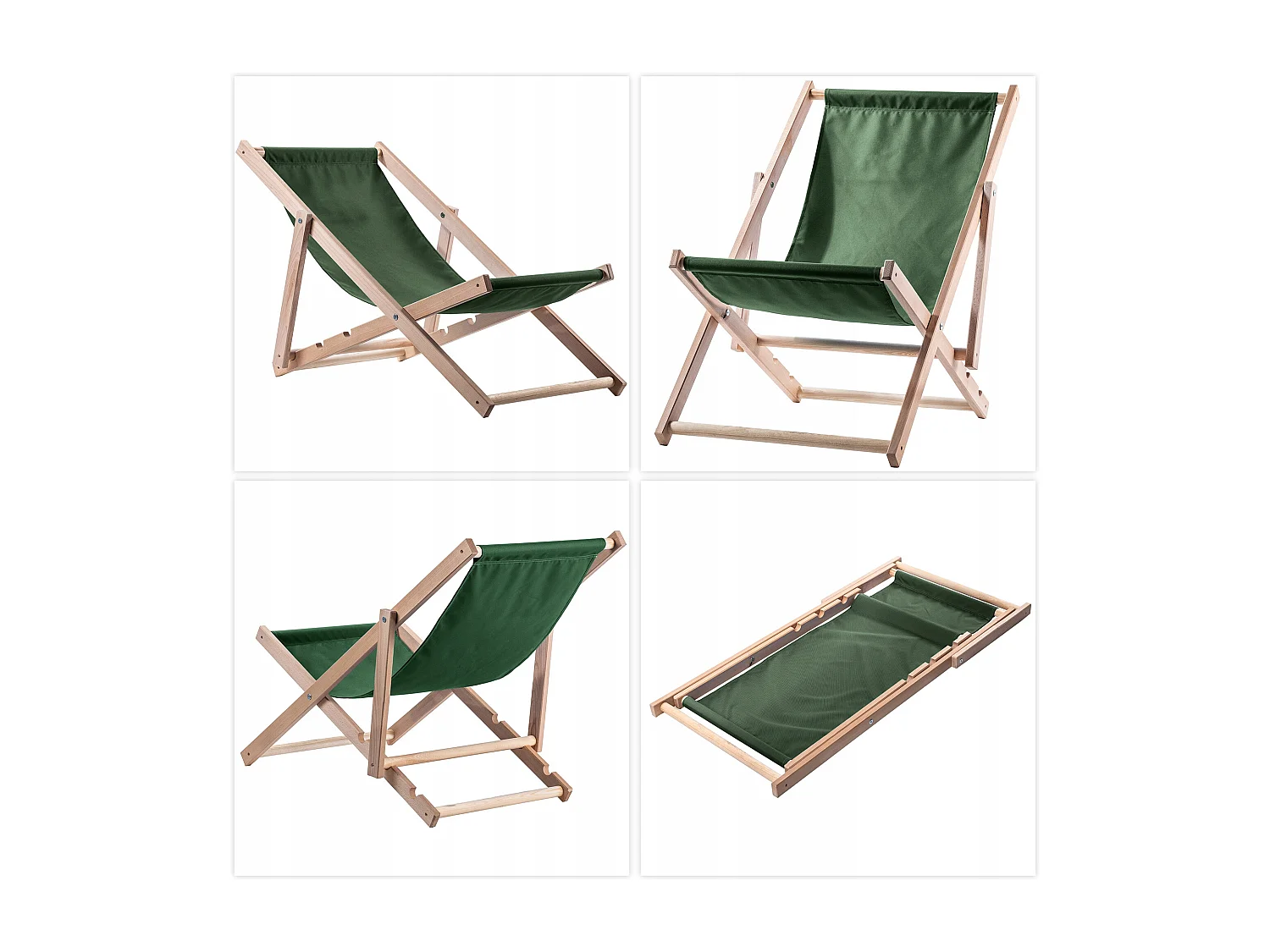 KADAX Chaise longue, chaise de plage en bois, transat jusqu'à 120 kg, chaise longue en bois de hêtre, chaises pliantes en bois, chaise de plage, chaise pliante