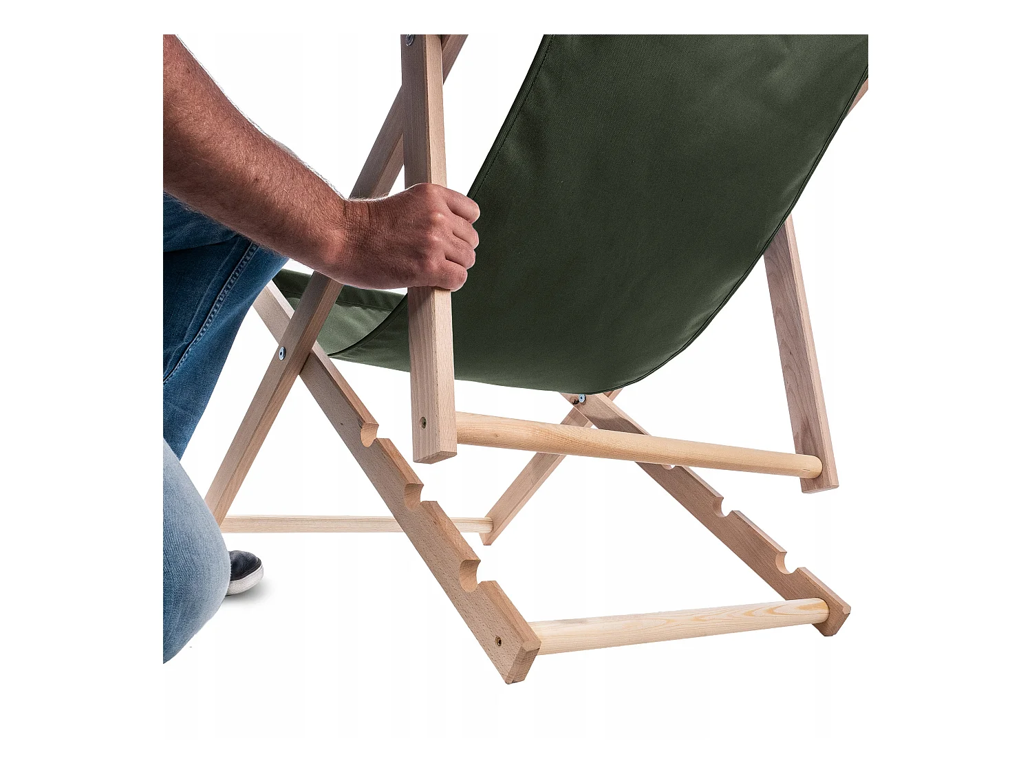 KADAX Holz-Garten-Strand-Liegestuhl, faltbar, grüne Liegestühle, polnischer Hersteller