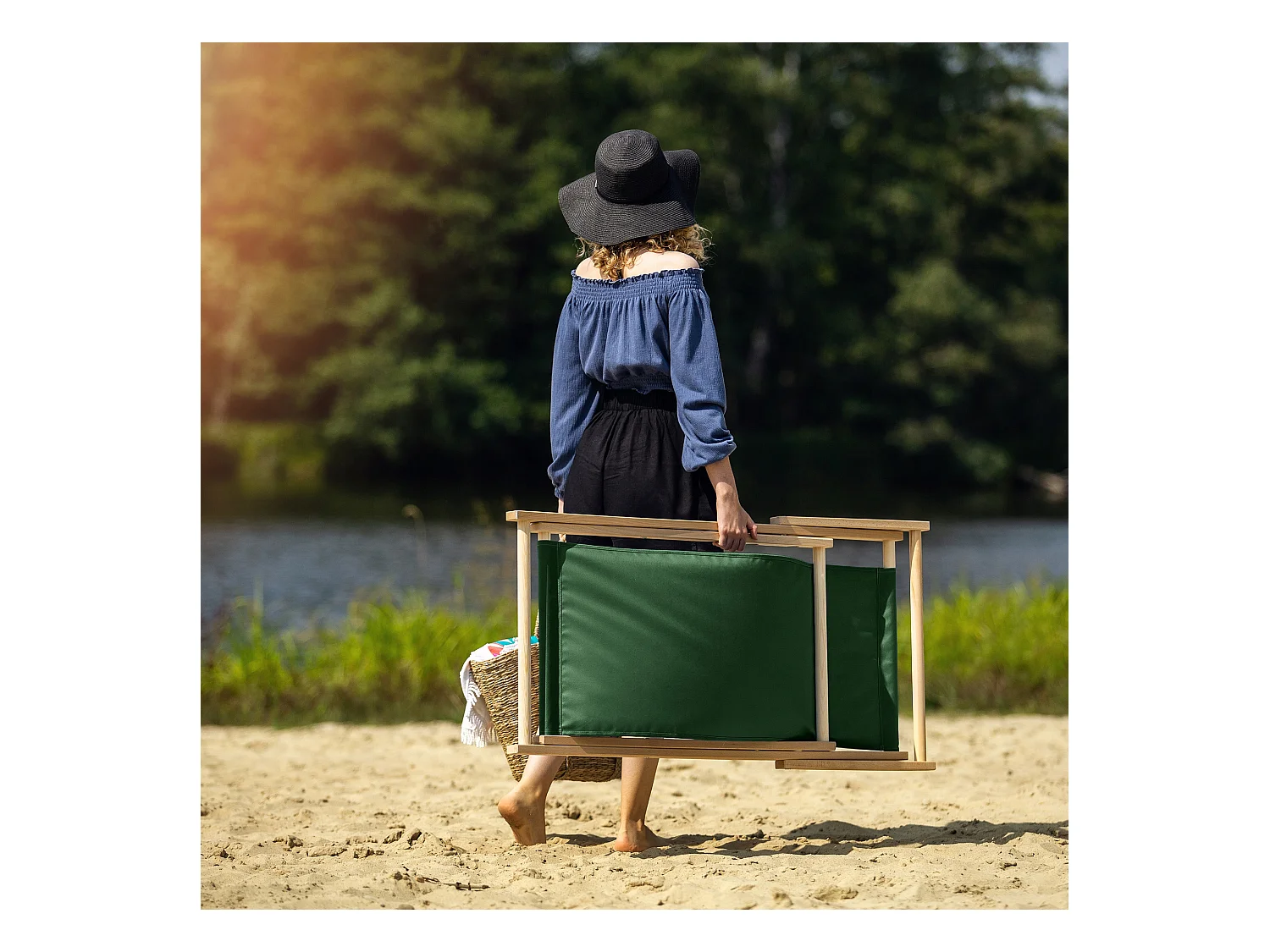 KADAX Holz-Garten-Strand-Liegestuhl, faltbar, grüne Liegestühle, polnischer Hersteller