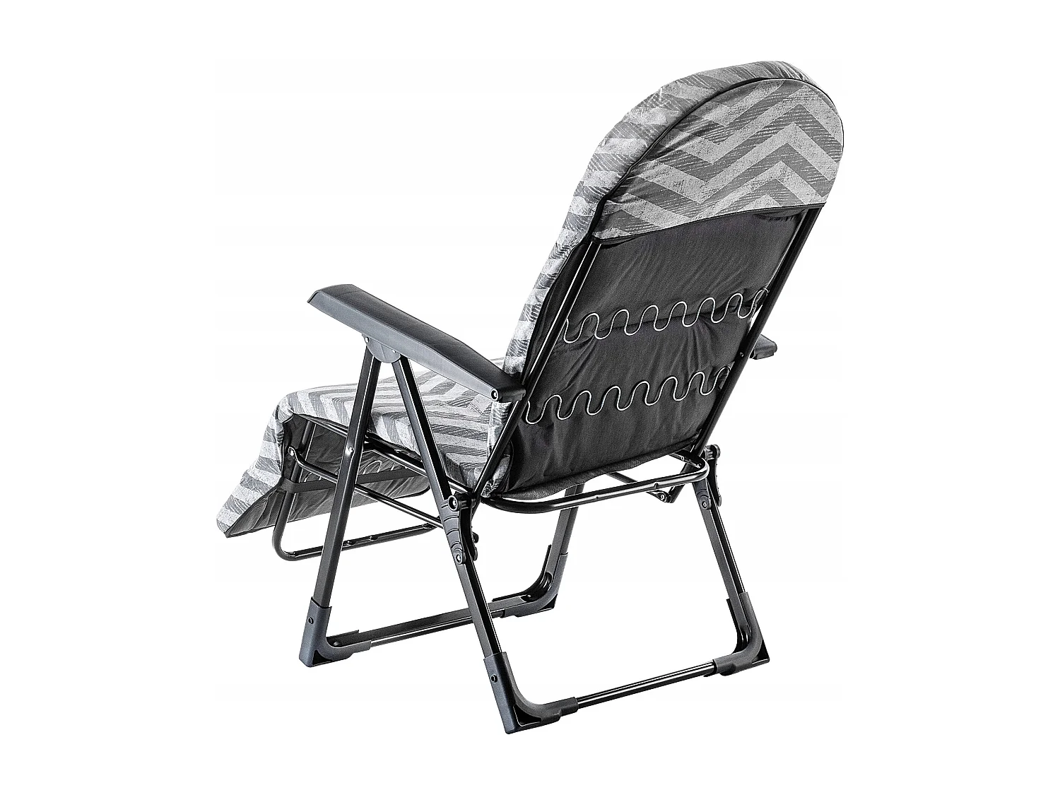 Chaise de jardin KADAX avec dossier réglable, chaise relax en acier thermolaqué, chaise pliante avec capacité de charge jusqu'à 110 kg, chaise longue avec coussin