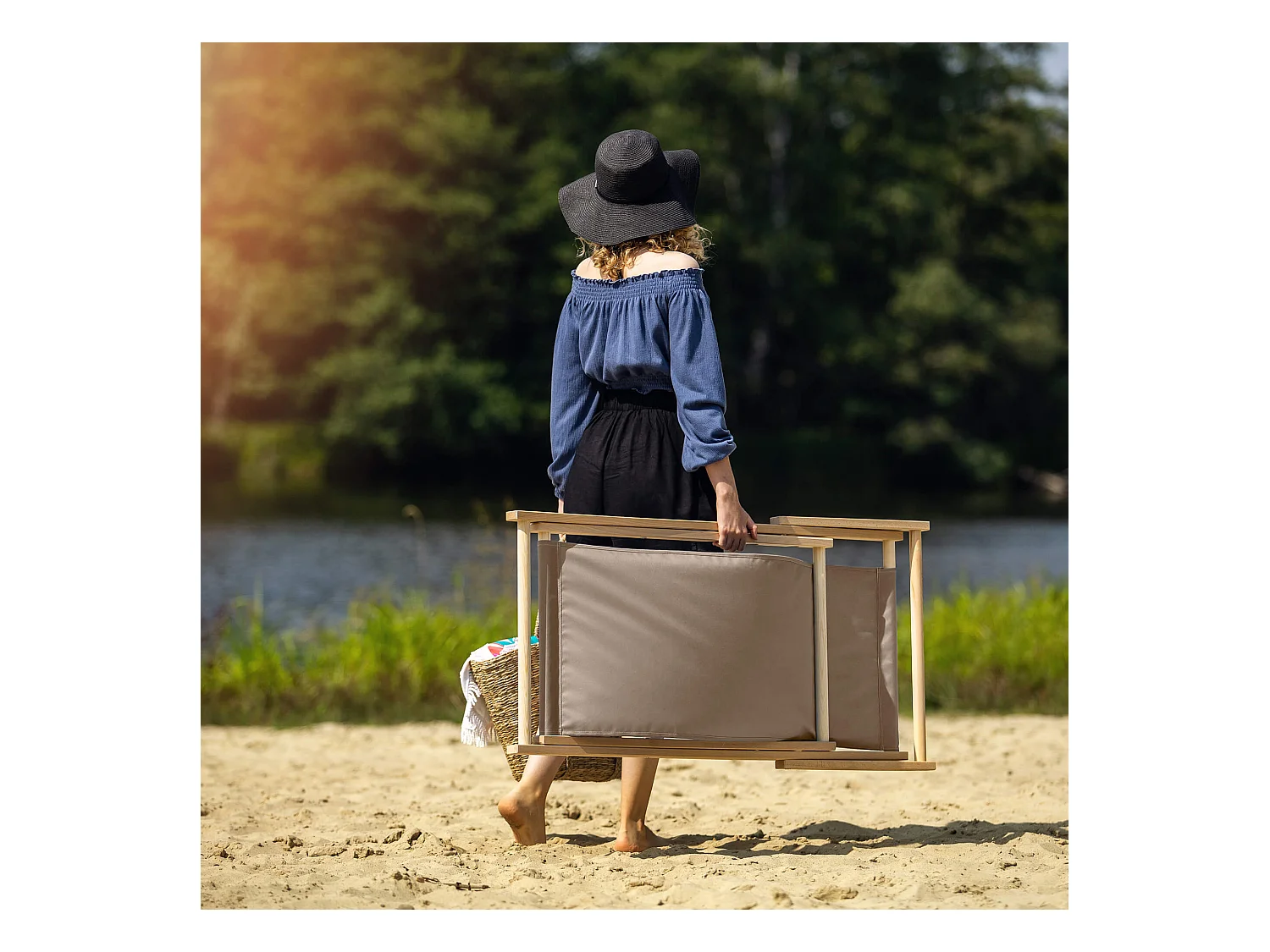 KADAX Chaise longue, chaise de plage en bois, transat jusqu'à 120 kg, chaise longue en bois de hêtre, chaises pliantes en bois, chaise de plage, chaise pliante